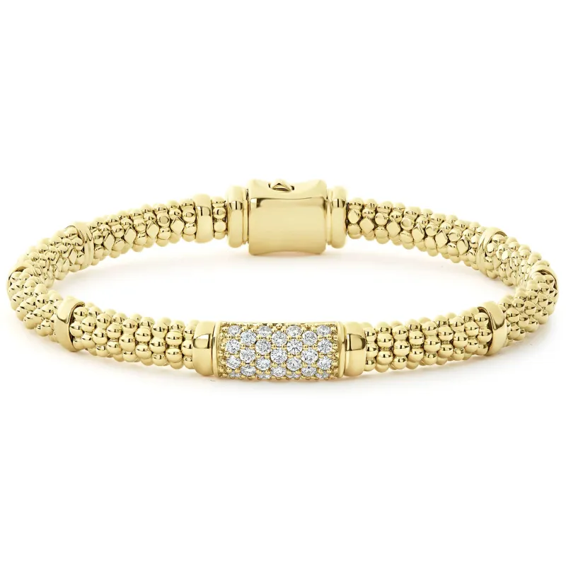 Caviar Gold 18K Gold Diamond Bracelet | 6mm sold by LAGOS