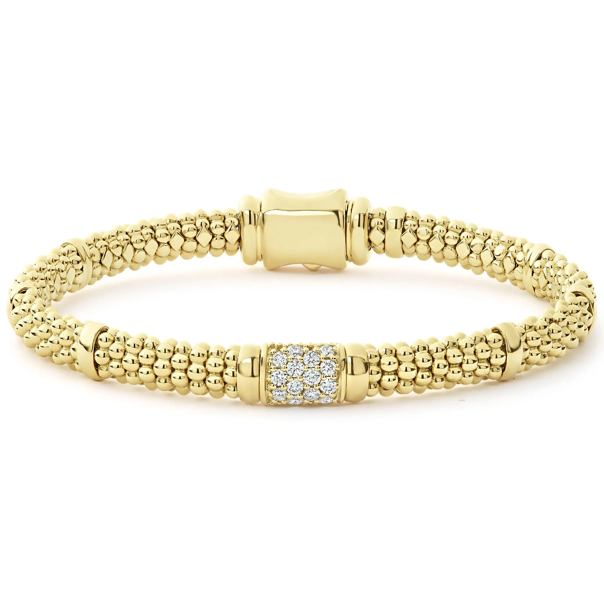 Caviar Gold 18K Gold Diamond Bracelet | 6mm sold by LAGOS