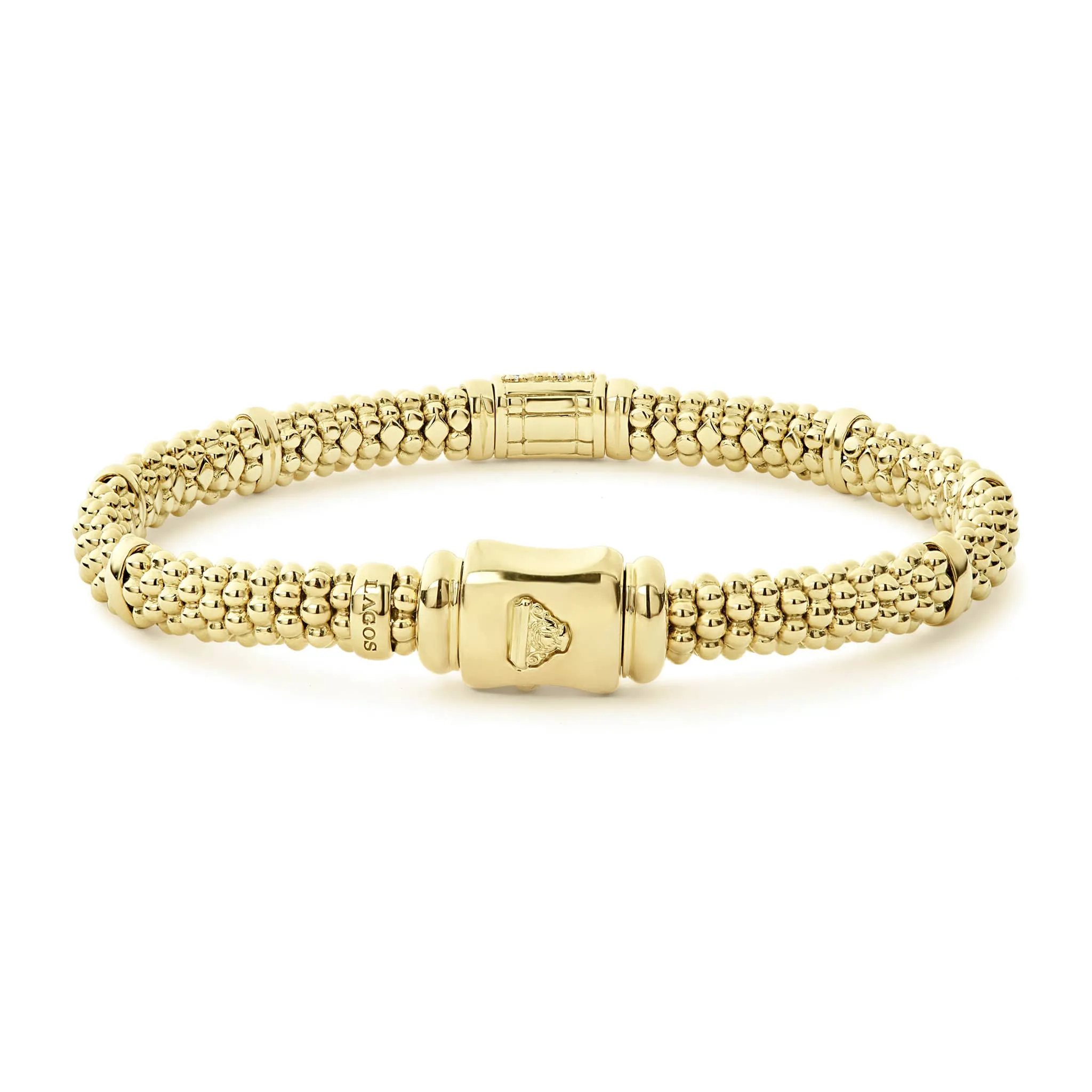 Caviar Gold 18K Gold Diamond Bracelet | 6mm sold by LAGOS product image thumbnail 5