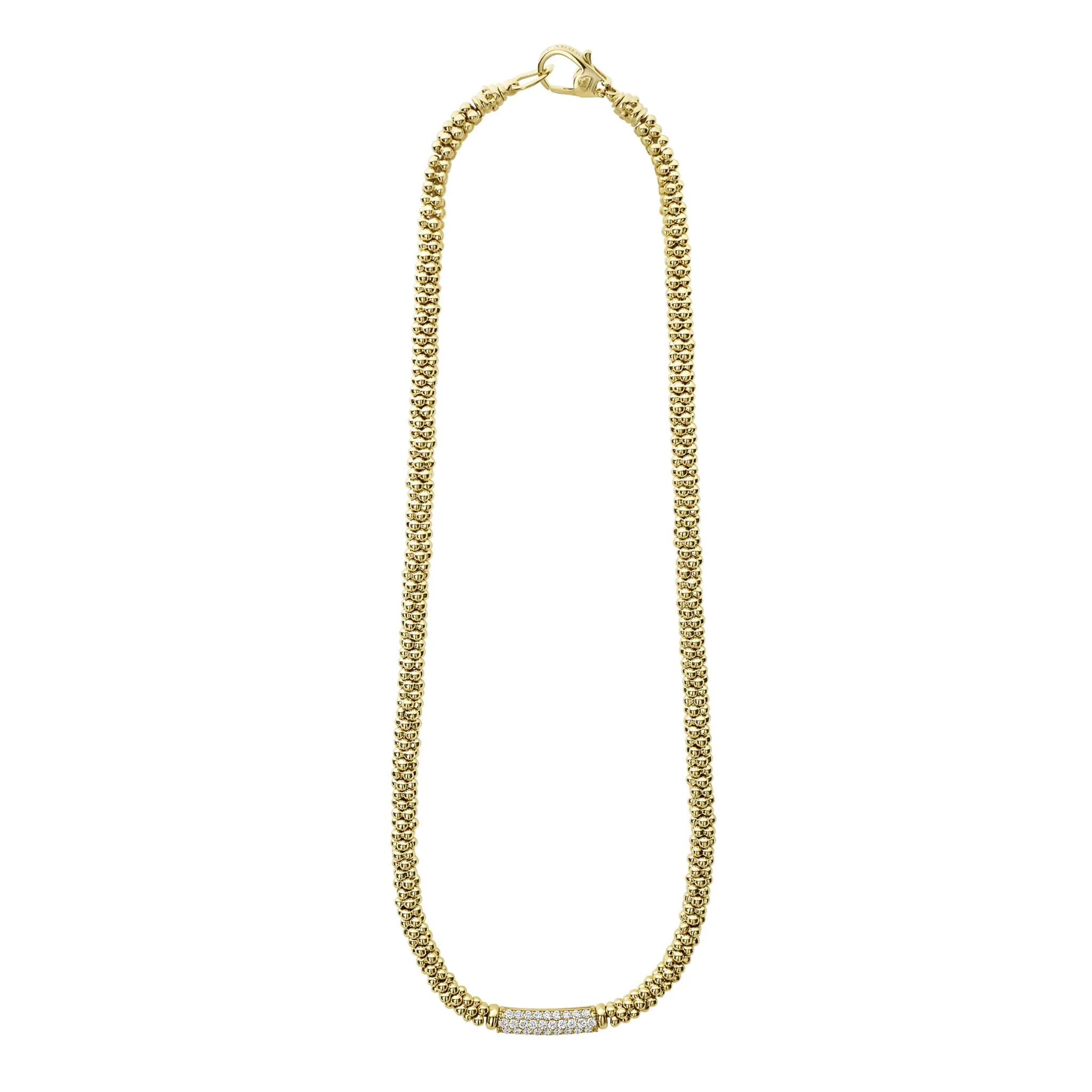 Caviar Gold Diamond Medium Station Caviar Necklace sold by LAGOS product image thumbnail 3