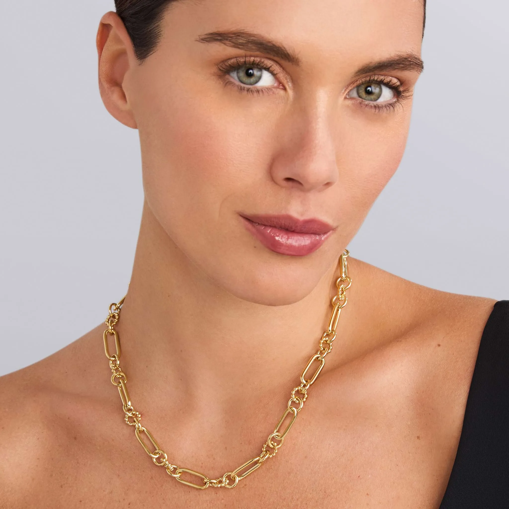 Signature Caviar 18K Gold Link Necklace sold by LAGOS product image thumbnail 2