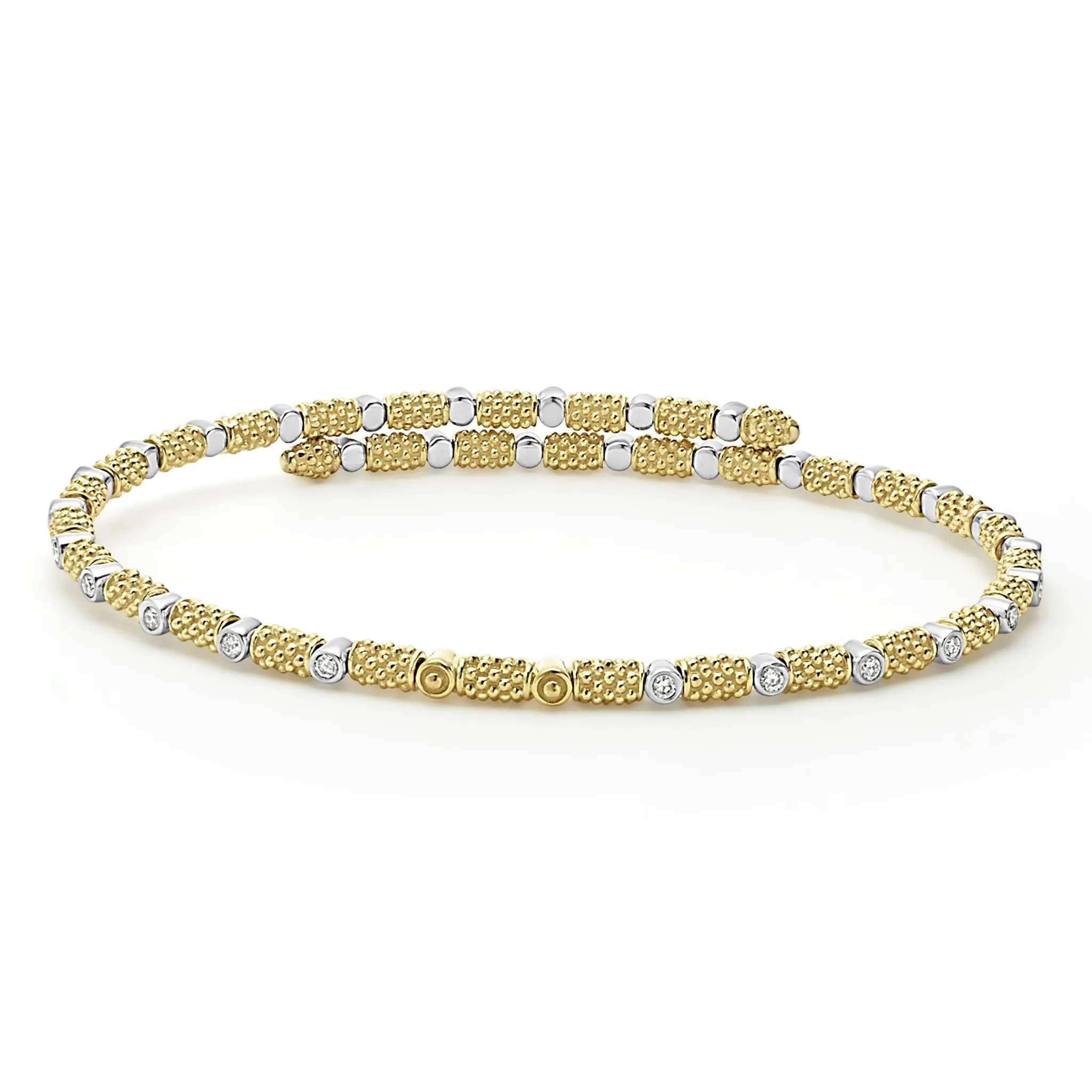 Signature Caviar 18K Gold and Diamond Superfine Cuff Bracelet (studio) sold by LAGOS product image thumbnail 4