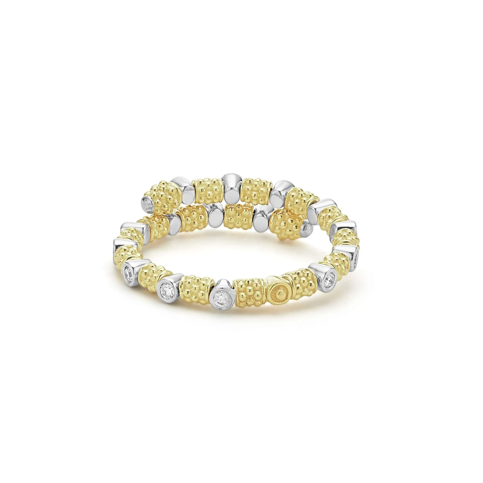 Signature Caviar 18K Gold and Diamond Superfine Band Ring (studio) sold by LAGOS product image thumbnail 5
