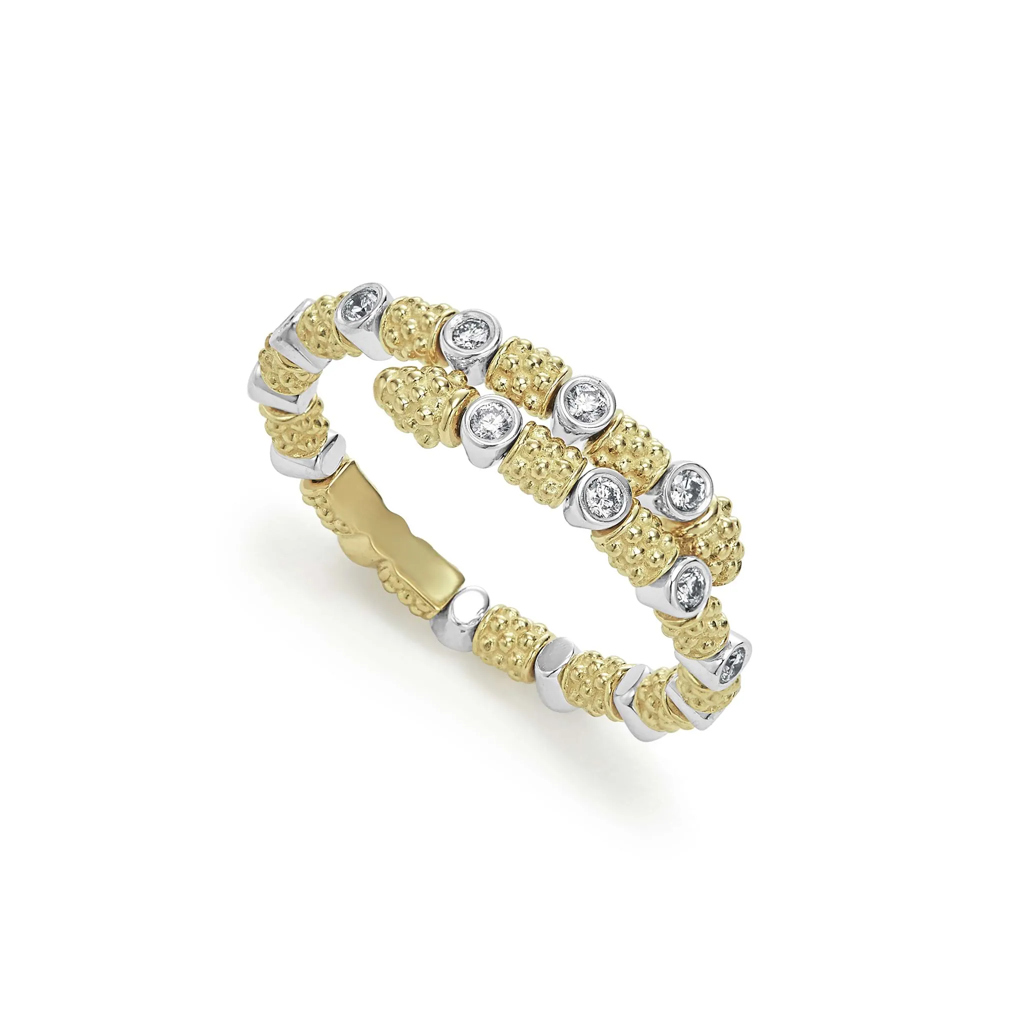 Signature Caviar 18K Gold and Diamond Superfine Band Ring (studio) sold by LAGOS