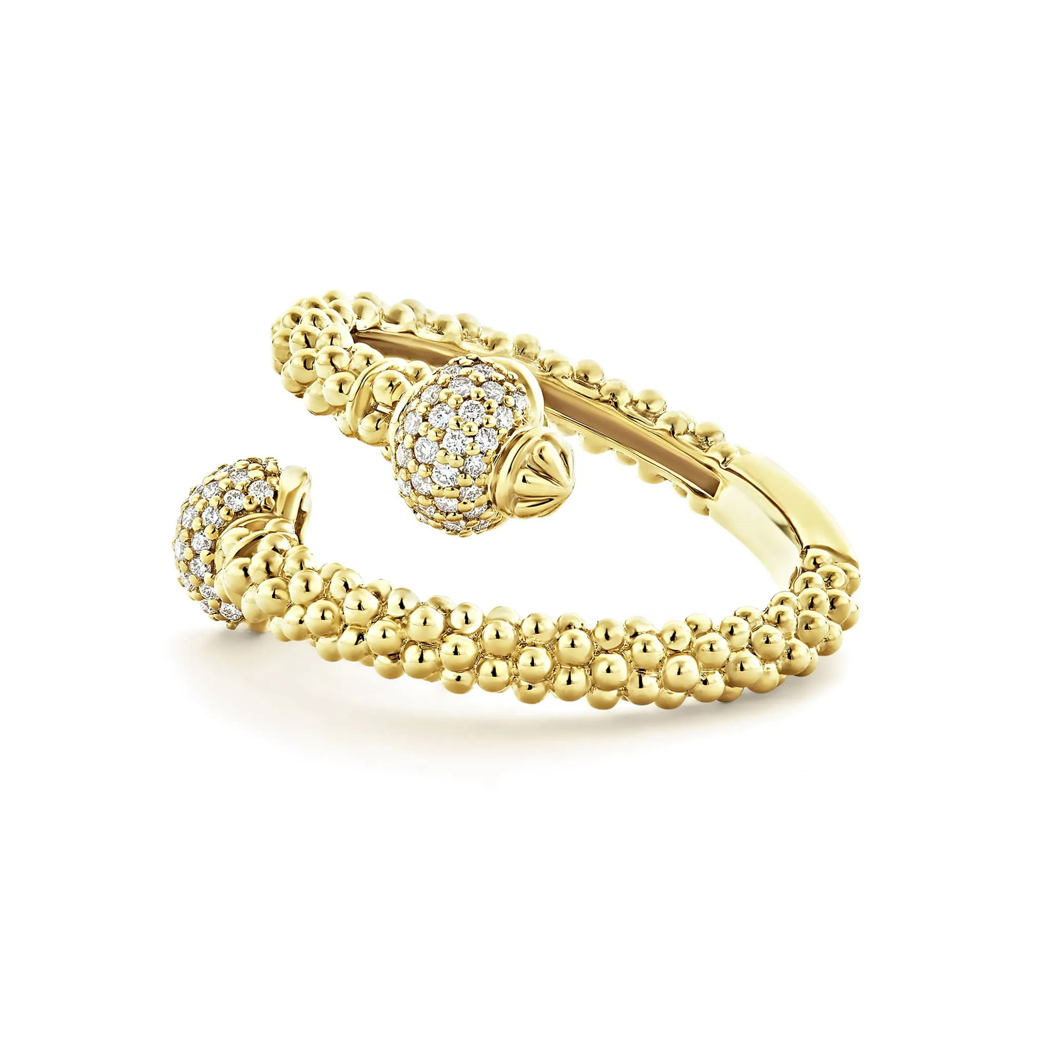 Caviar Gold 18K Gold Diamond Ball Wrap Ring (studio) sold by LAGOS product image thumbnail 4
