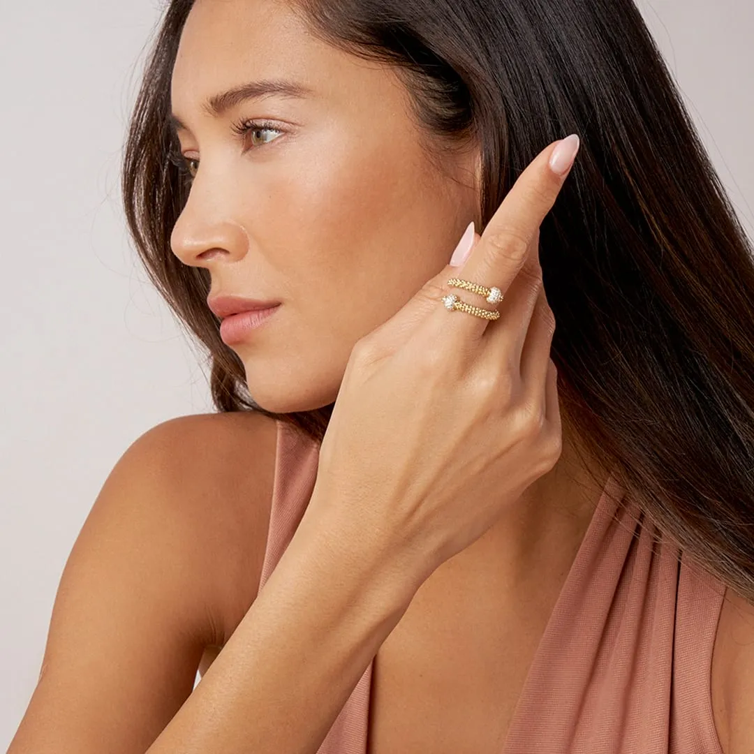 Caviar Gold 18K Gold Diamond Ball Wrap Ring (studio) sold by LAGOS product image thumbnail 2