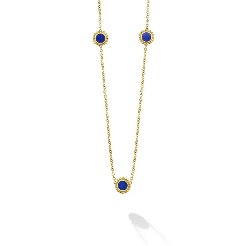 Covet Three Station Round Mother of Pearl Necklace sold by LAGOS