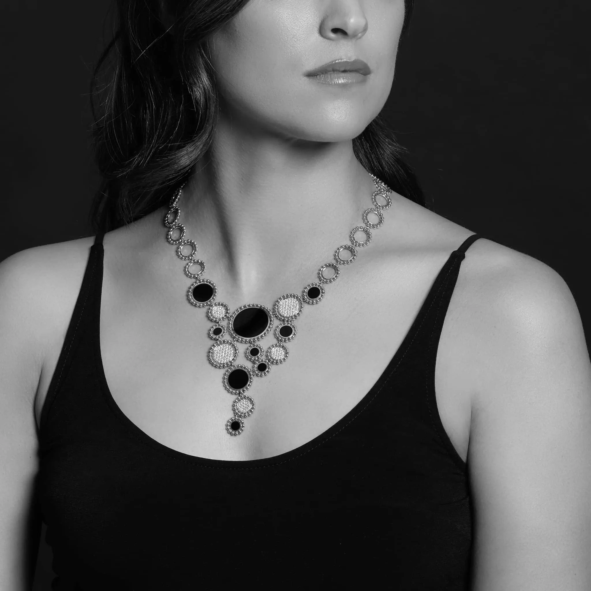 Maya Onyx and Diamond Statement Bib Necklace sold by LAGOS product image thumbnail 2