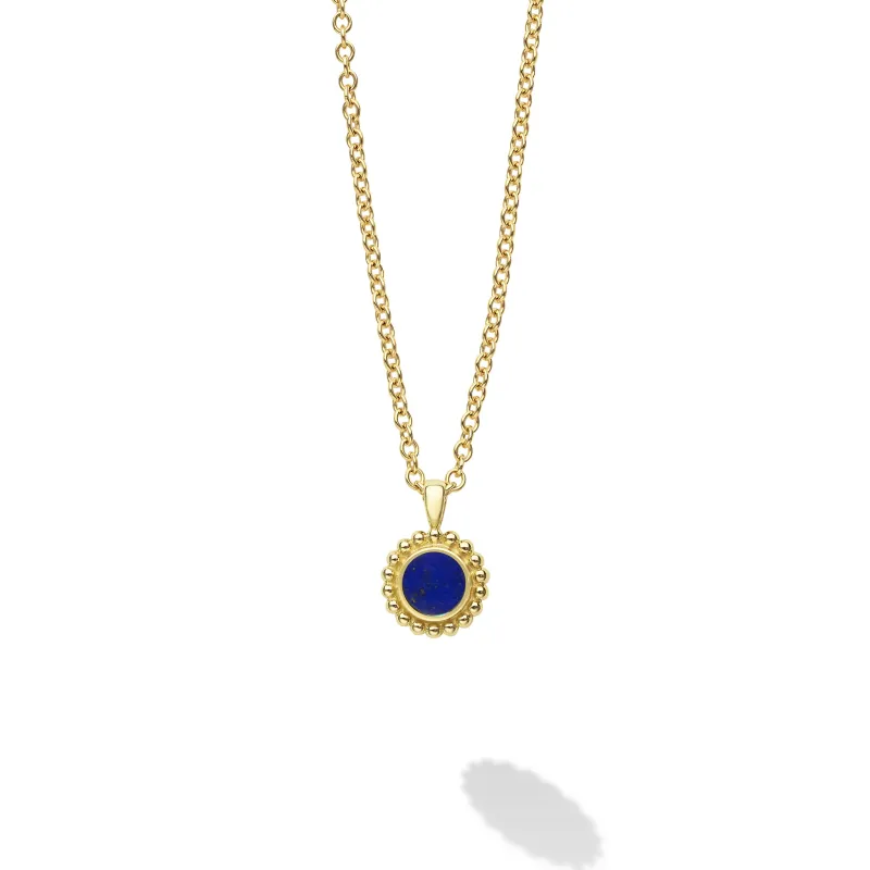 Covet 18K Gold Lapis Pendant Necklace sold by LAGOS