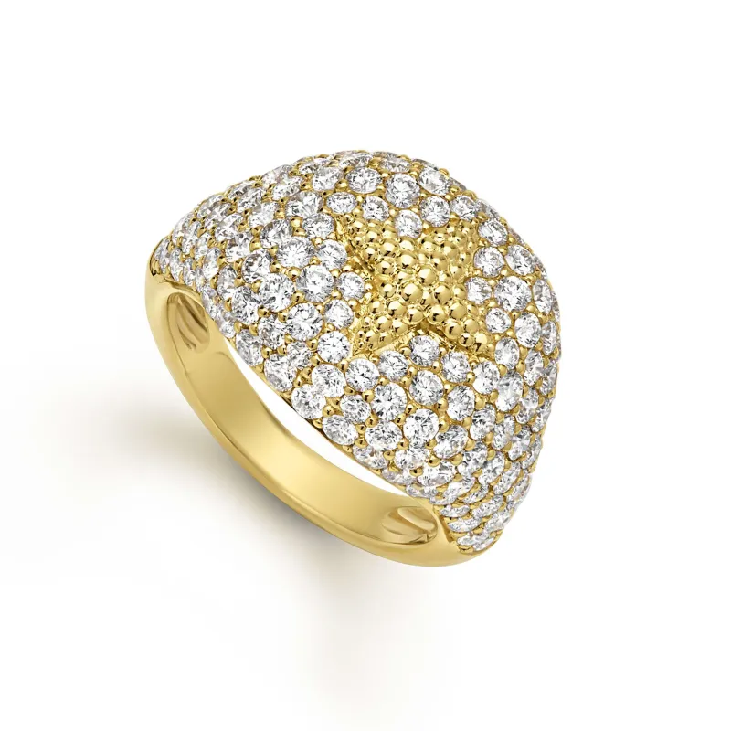 Caviar Gold 18K Gold Star Diamond Ring sold by LAGOS