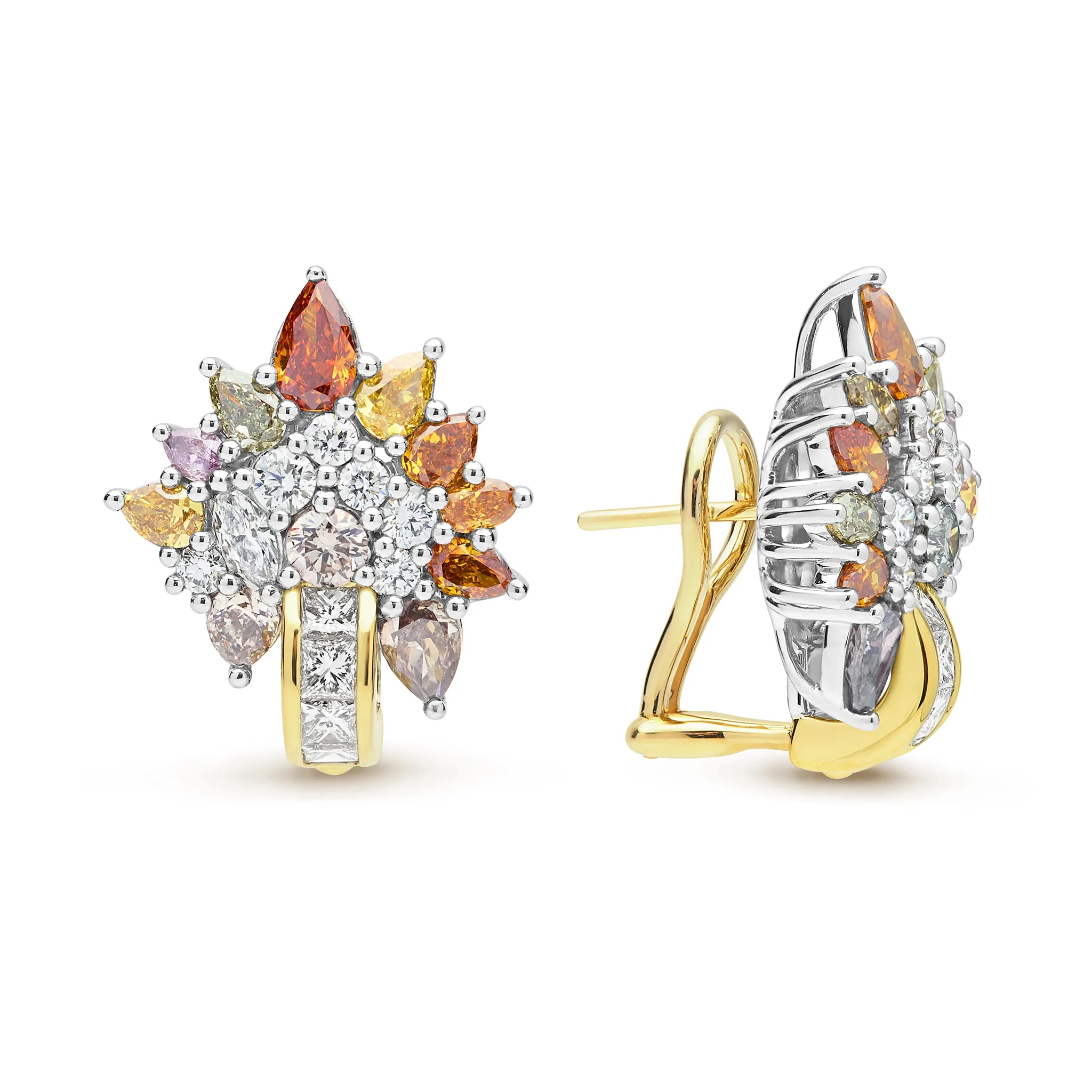 SML 18K Gold Colorful Diamond Earrings sold by LAGOS