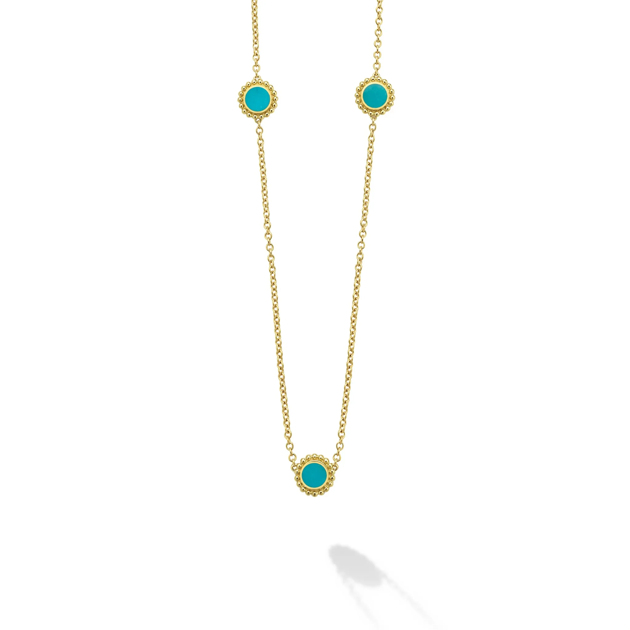 Covet 18K Gold 6-Station Turquoise Necklace sold by LAGOS
