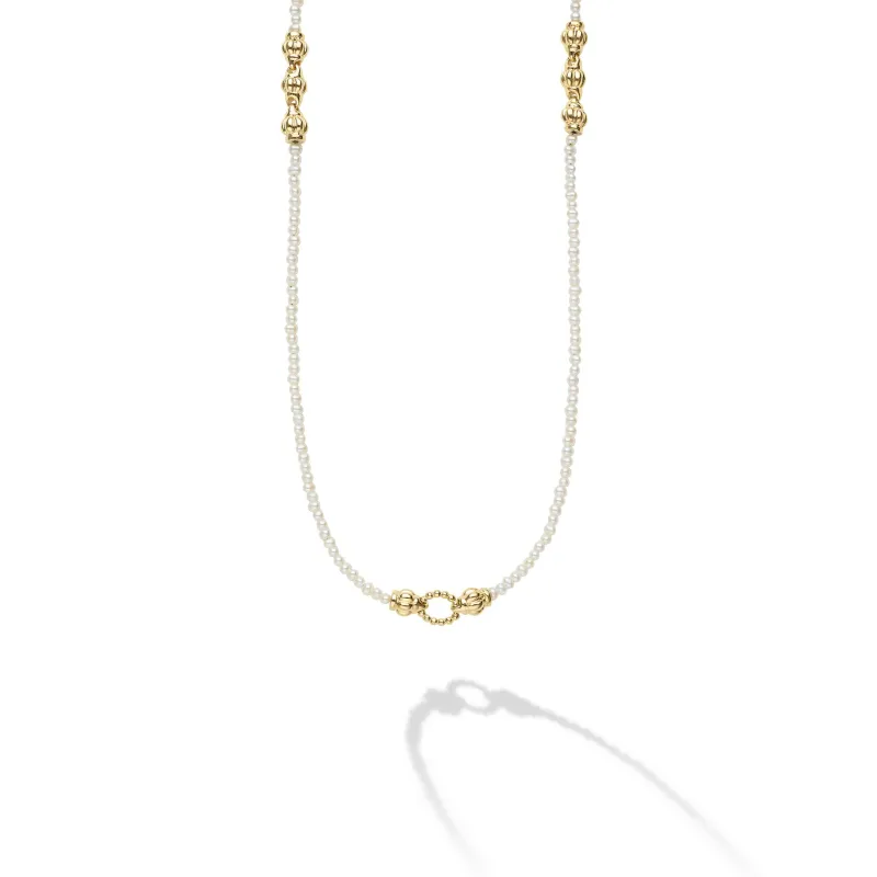 Luna 18K gold and Pearl Beaded Necklace sold by LAGOS