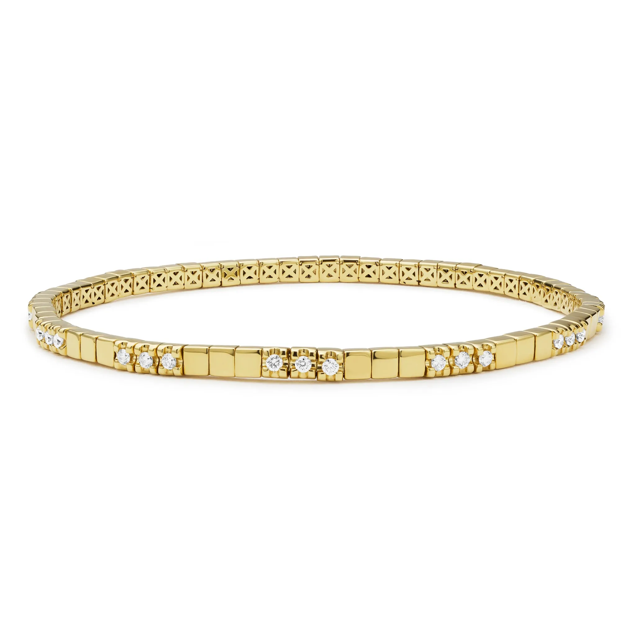 Caviar Gold 18K Gold 3 Diamond Square Tennis Bracelet sold by LAGOS