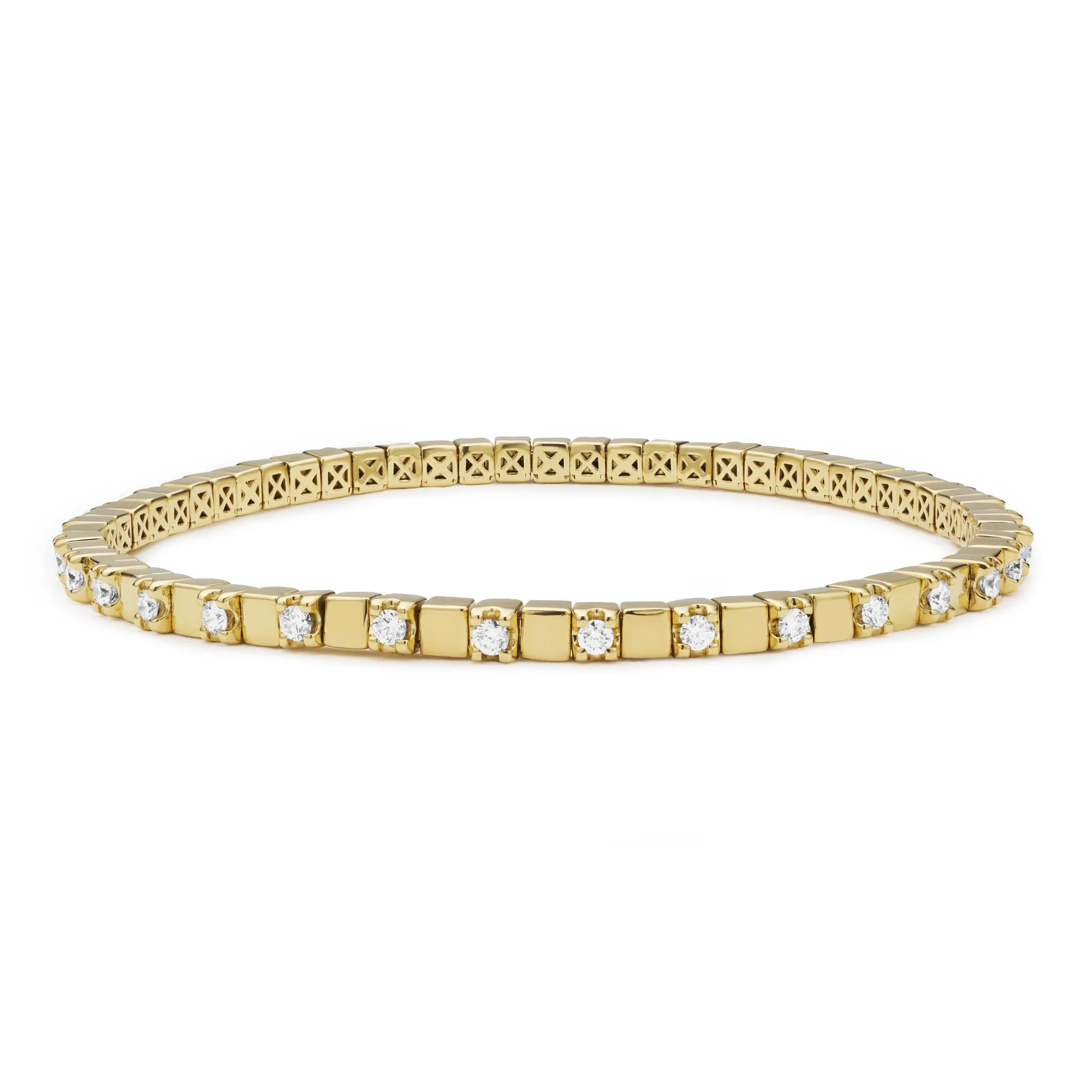 Studio 18K Gold Diamond Square Tennis Bracelet sold by LAGOS