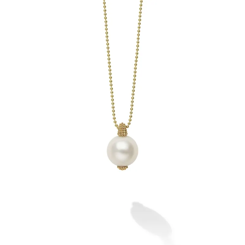 Luna 18K Gold Pearl Pendant Necklace sold by LAGOS