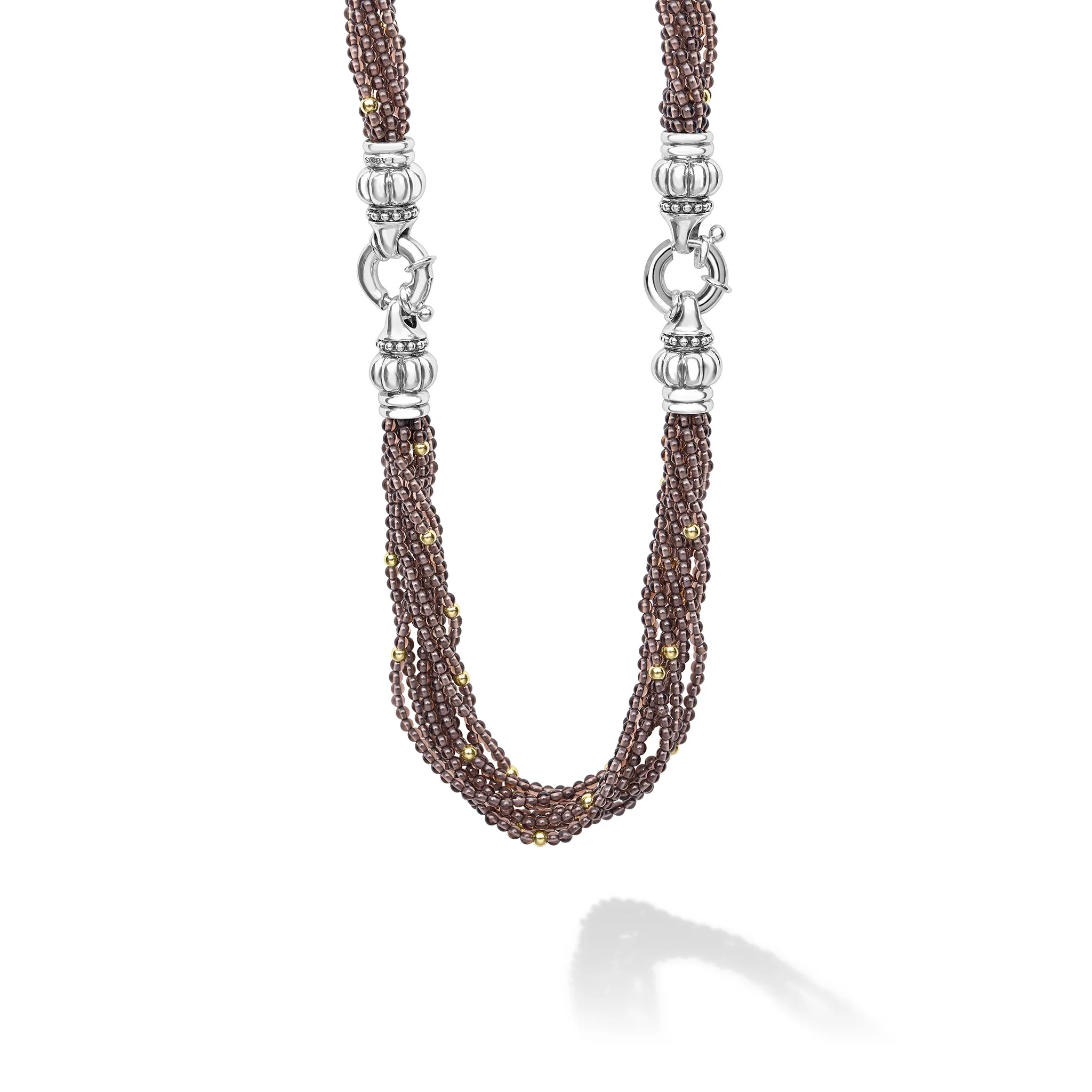 Caviar Icon 18K Gold Smokey Quartz Beaded Necklace sold by LAGOS