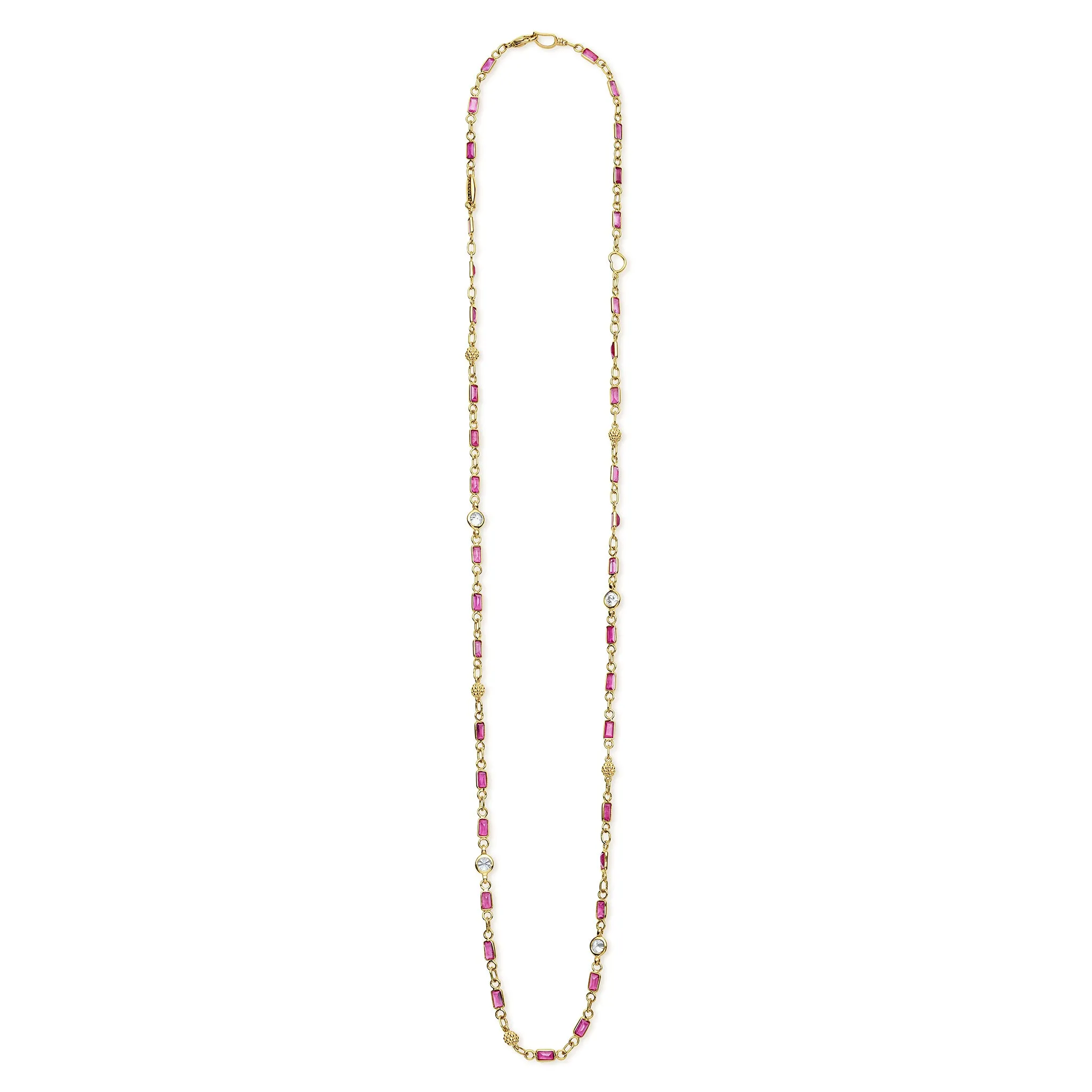 Caviar Gold 18K Gold Ruby and Diamond Station Necklace sold by LAGOS product image thumbnail 2