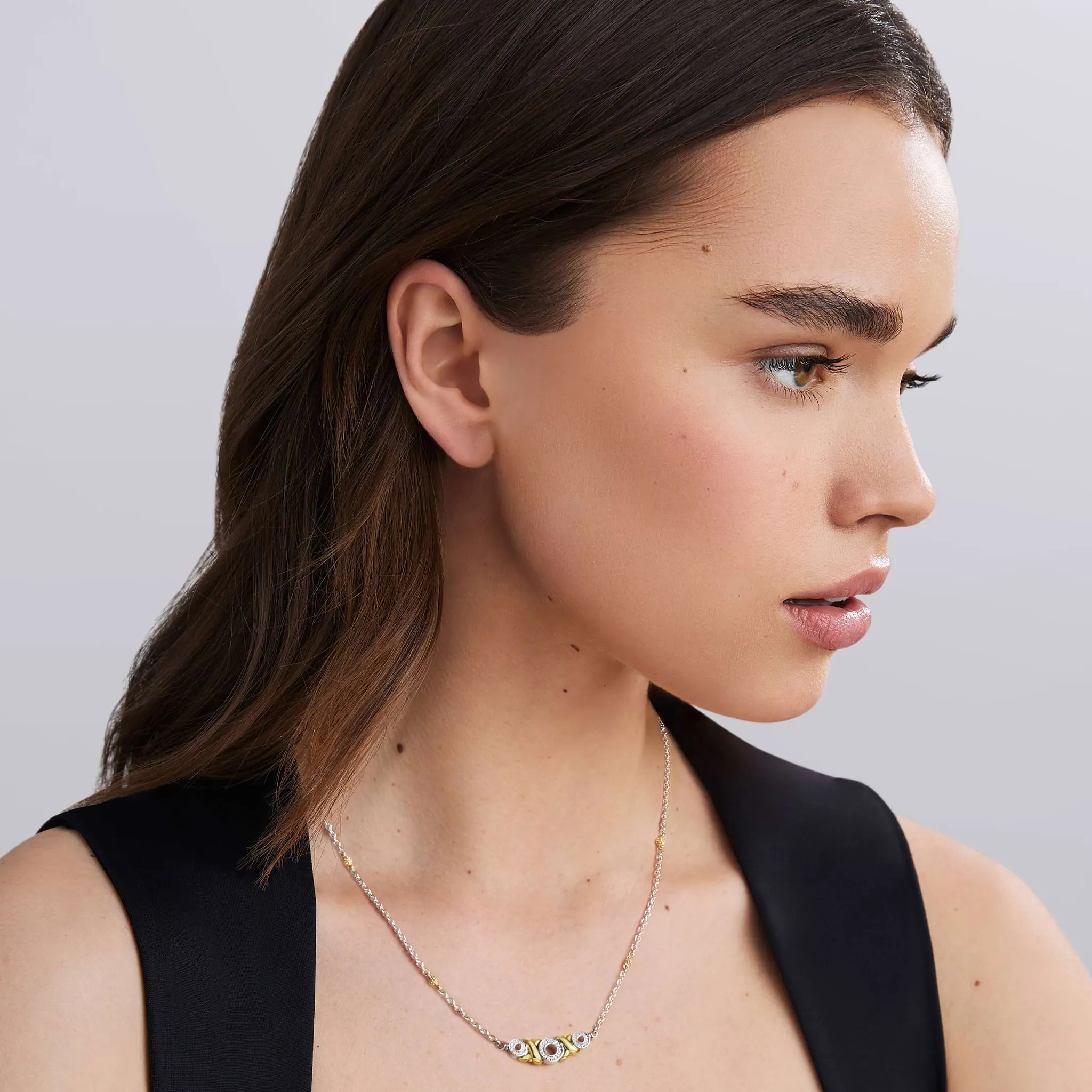 Embrace Two-Tone XO Diamond Pendant Necklace sold by LAGOS product image thumbnail 2