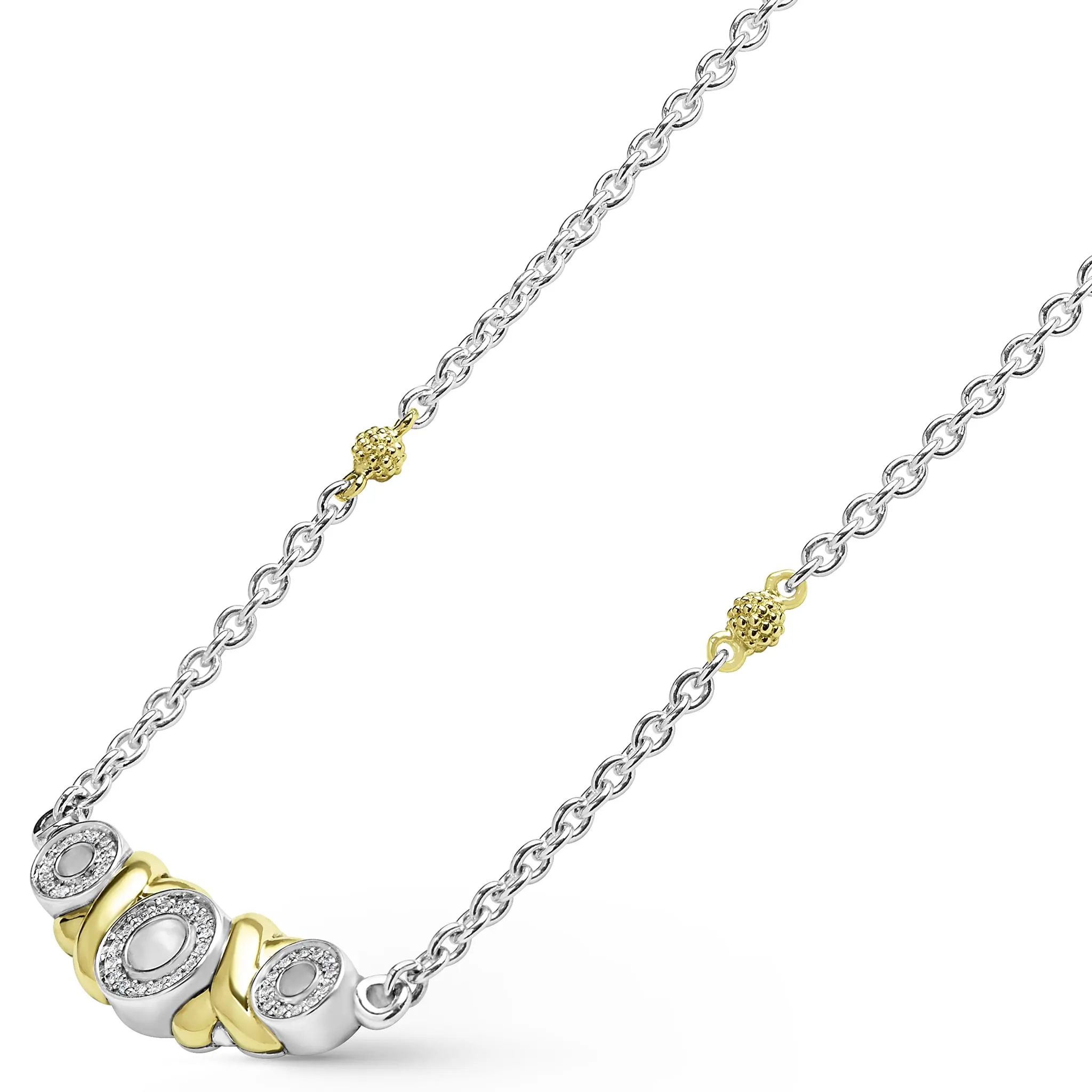 Embrace Two-Tone XO Diamond Pendant Necklace sold by LAGOS product image thumbnail 4