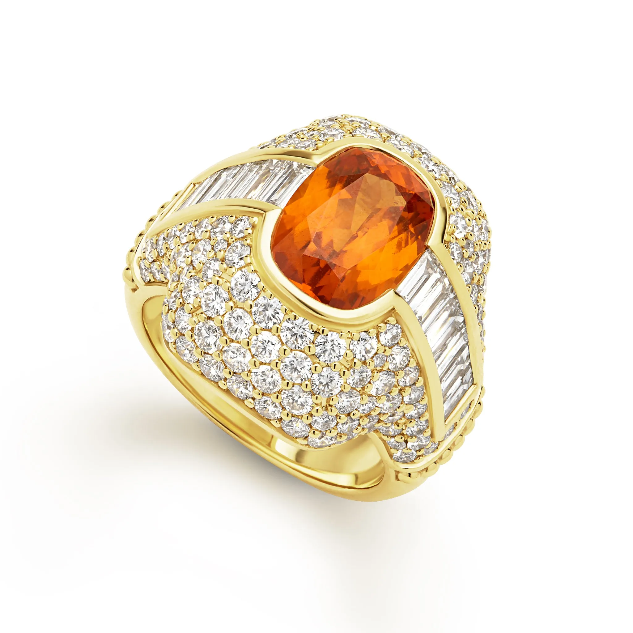 SML 18K Orange Garnet and Diamond Ring sold by LAGOS