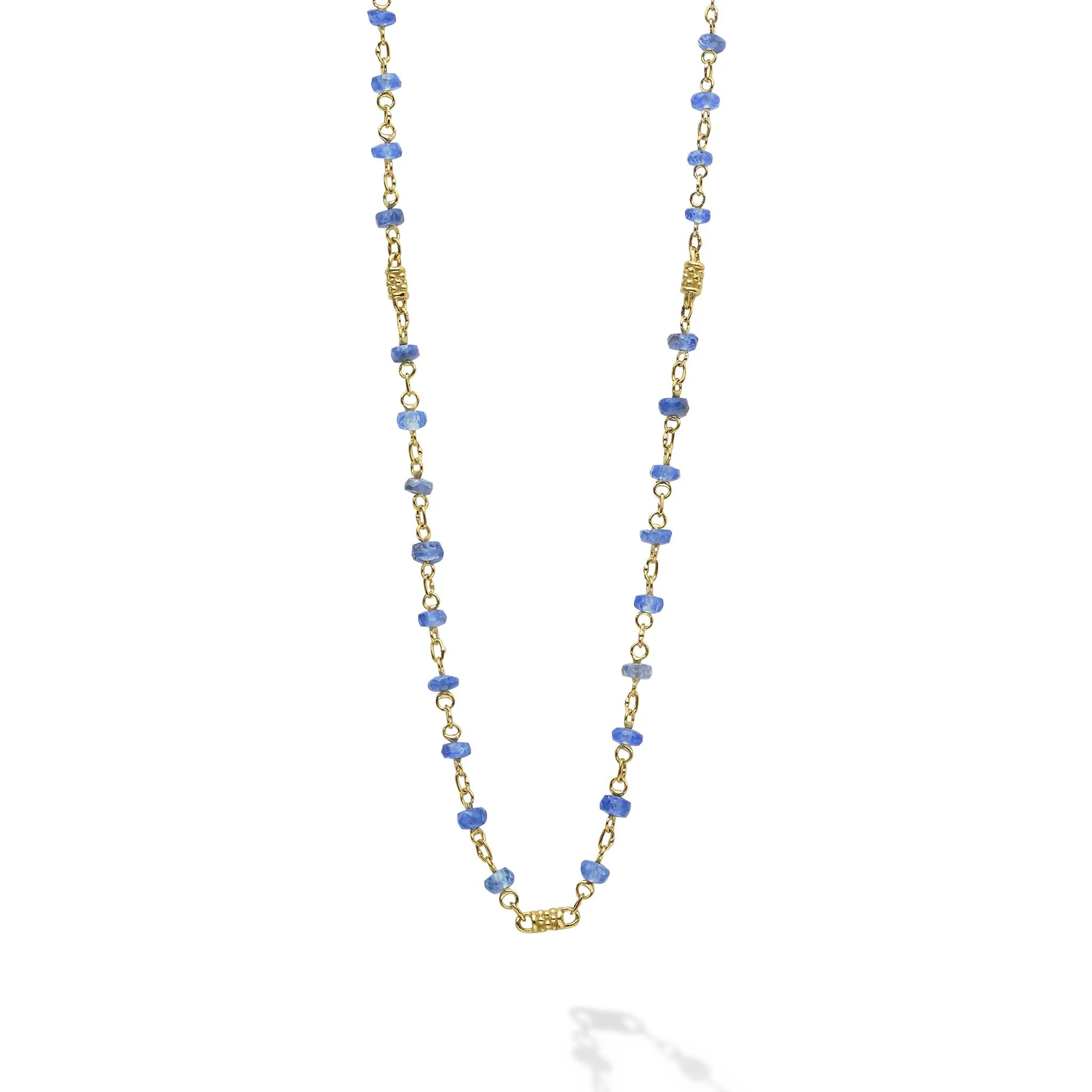 Caviar Gold 18K Caviar Gold & Blue Sapphire Station Necklace sold by LAGOS