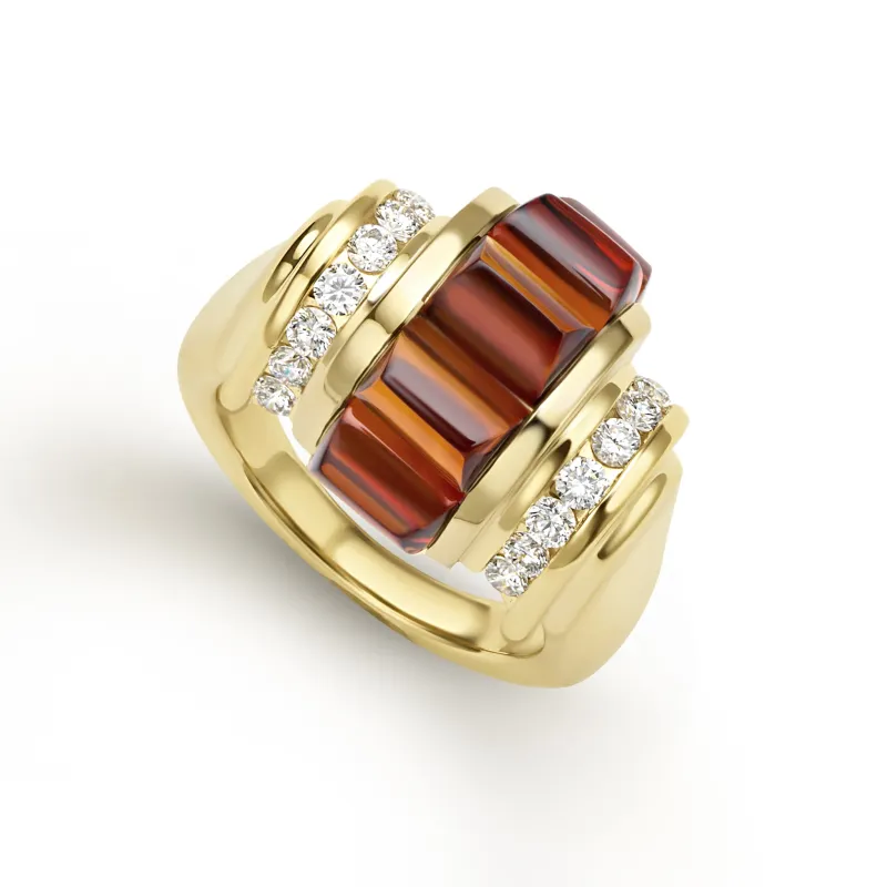 18K Gold Maderia Citrine and Diamond Ring sold by LAGOS