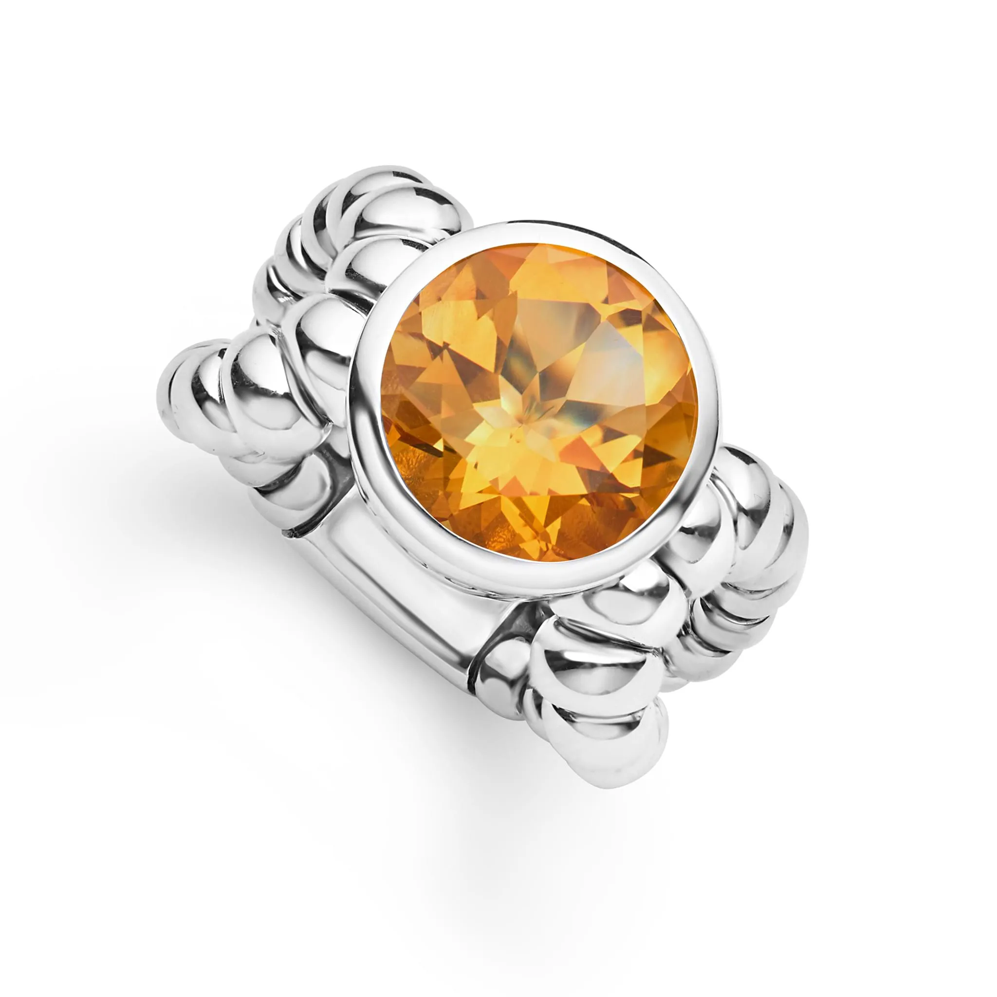 Caviar Color Sterling Silver Citrine Ring sold by LAGOS product image thumbnail 4