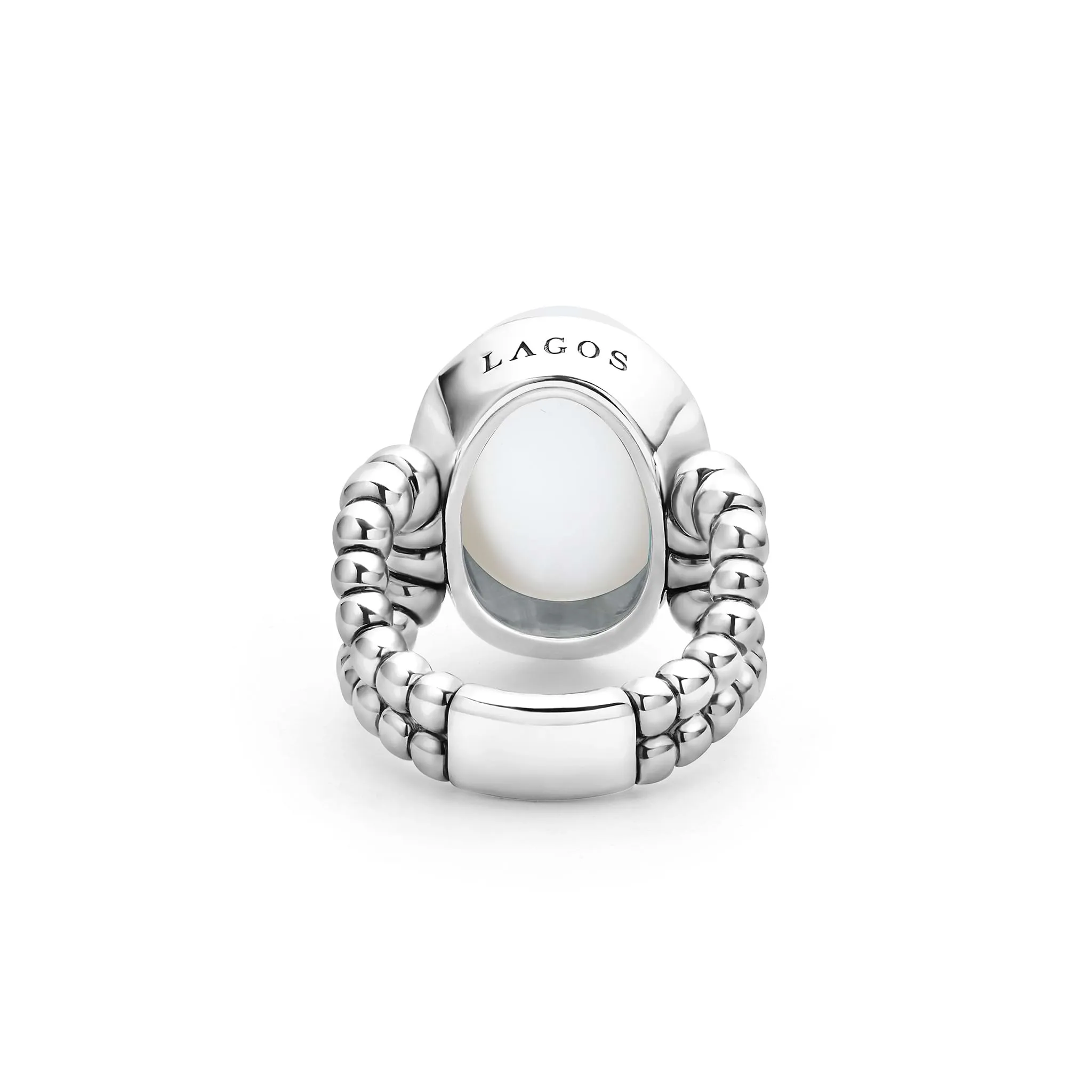 Caviar Color Sterling Silver Oval Moonstone Ring sold by LAGOS product image thumbnail 4