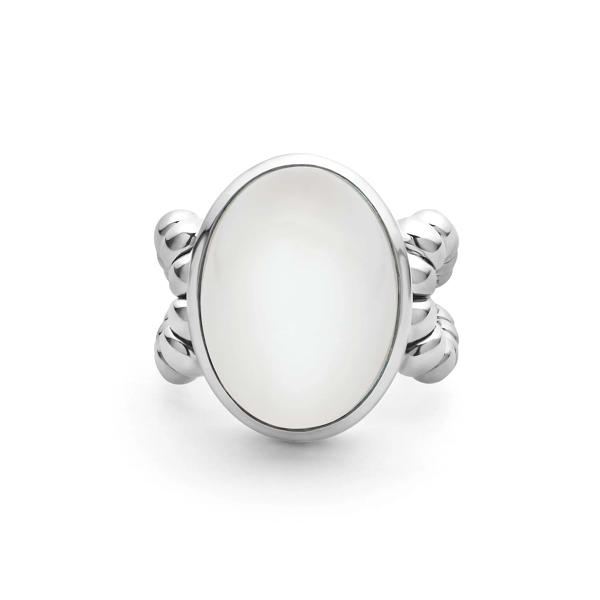 Caviar Color Sterling Silver Oval Moonstone Ring sold by LAGOS product image thumbnail 2