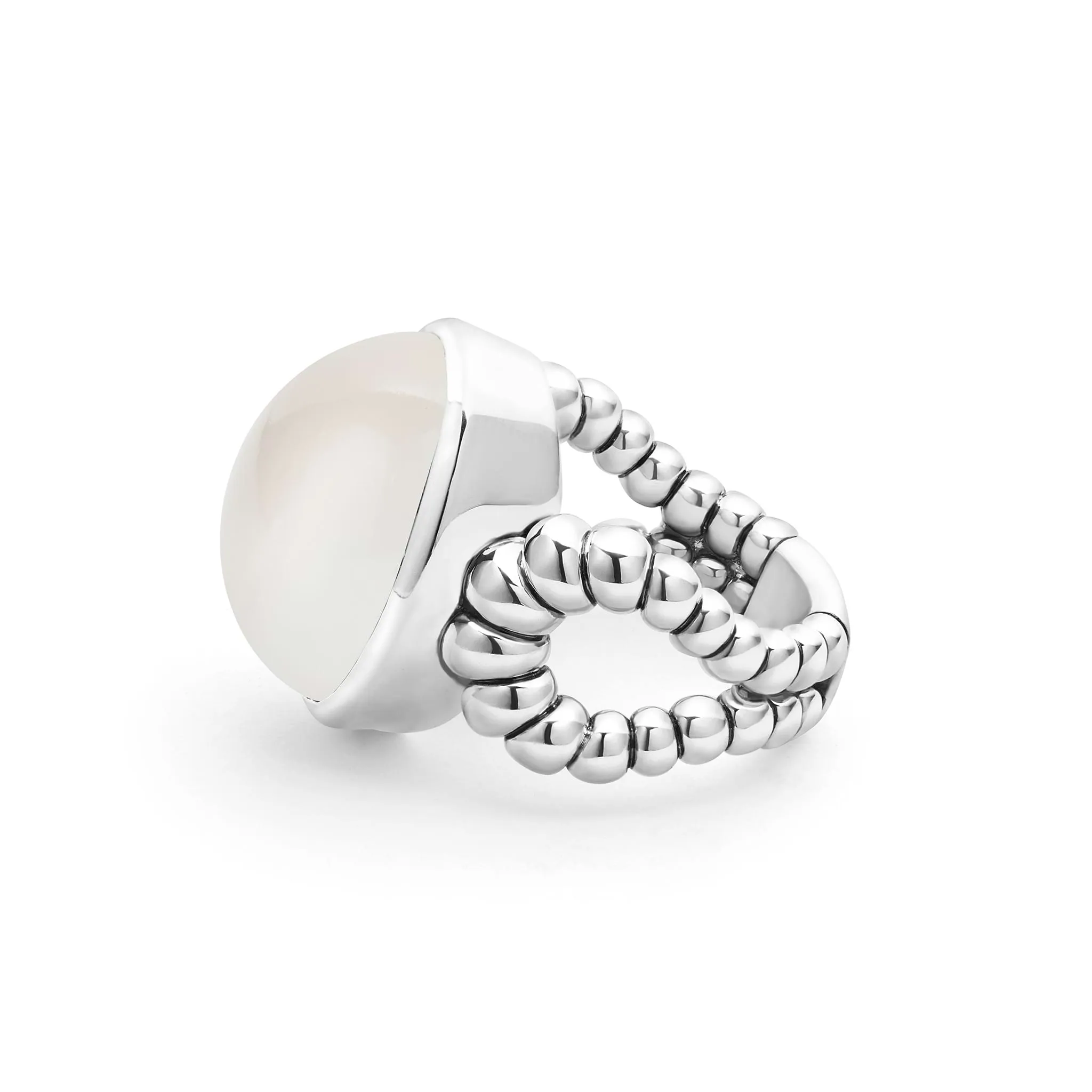Caviar Color Sterling Silver Oval Moonstone Ring sold by LAGOS product image thumbnail 3