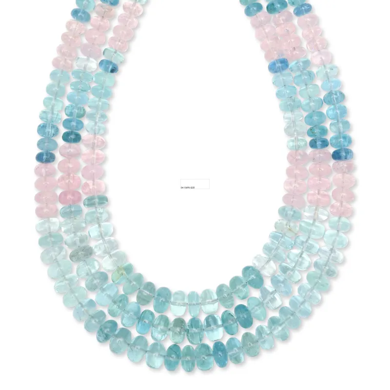 Caviar Gold Aquamarine Beaded Necklace sold by LAGOS