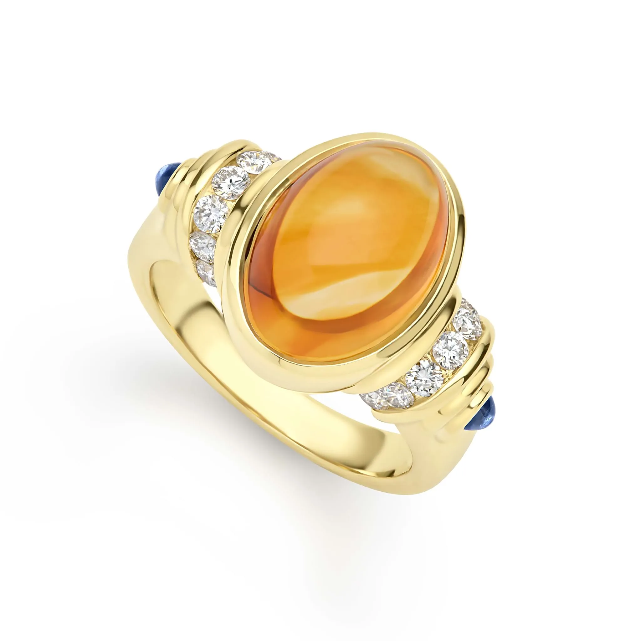 Caviar Gold 18K Gold Citrine and Sapphire Diamond Ring sold by LAGOS product image thumbnail 5