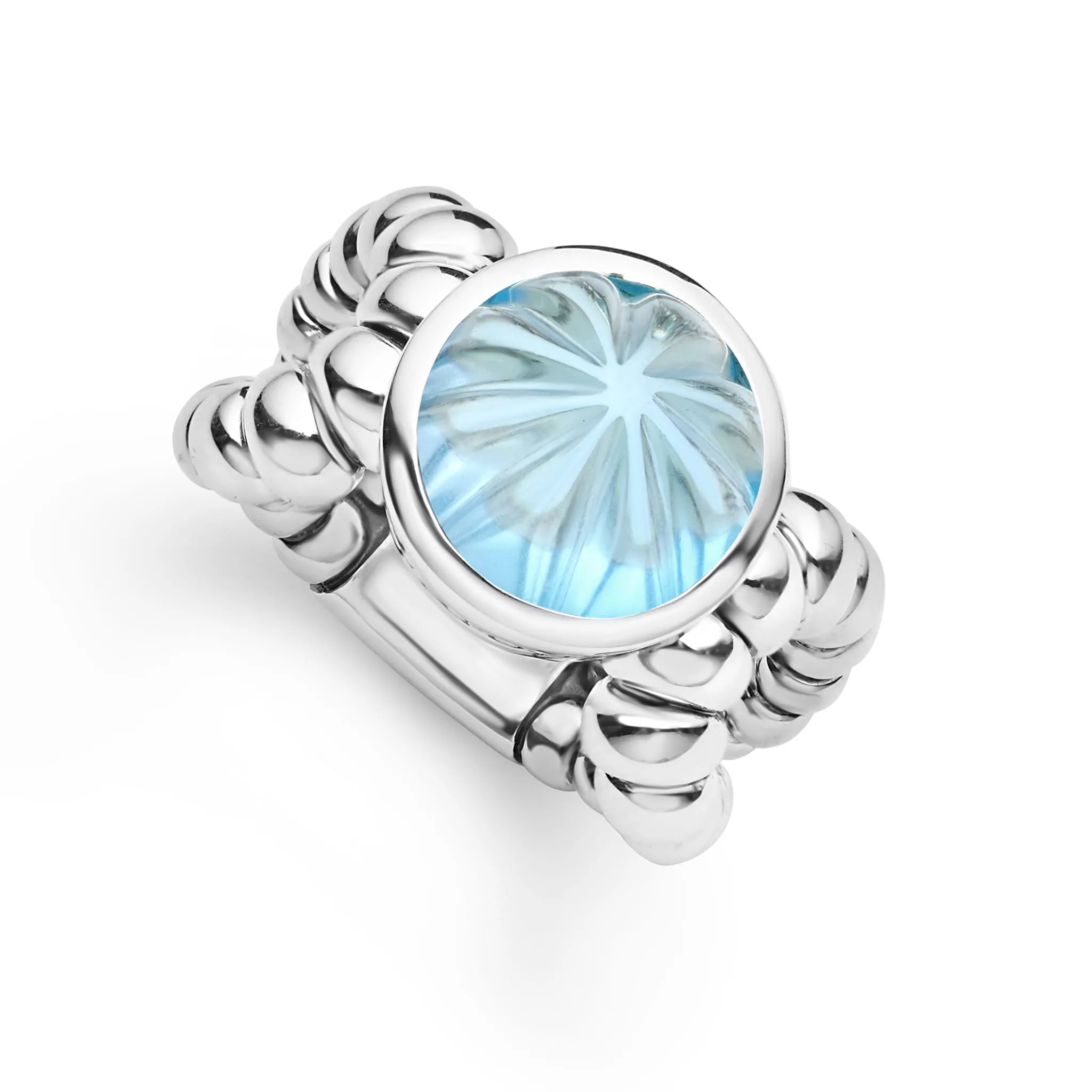 Caviar Color Sterling Silver Blue Topaz Ring sold by LAGOS product image thumbnail 5