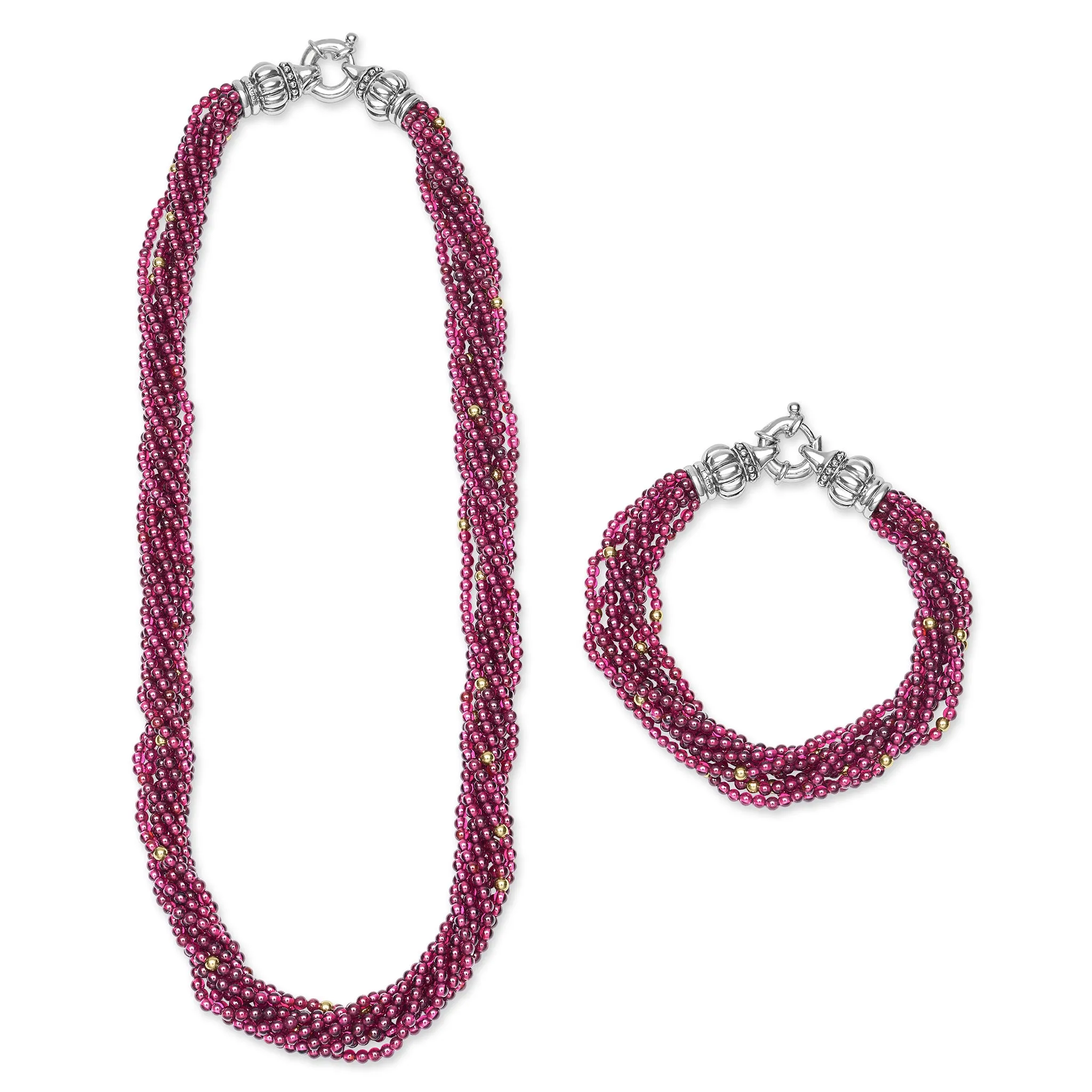 Caviar Icon 18K Gold Ruby Beaded Necklace sold by LAGOS product image thumbnail 3