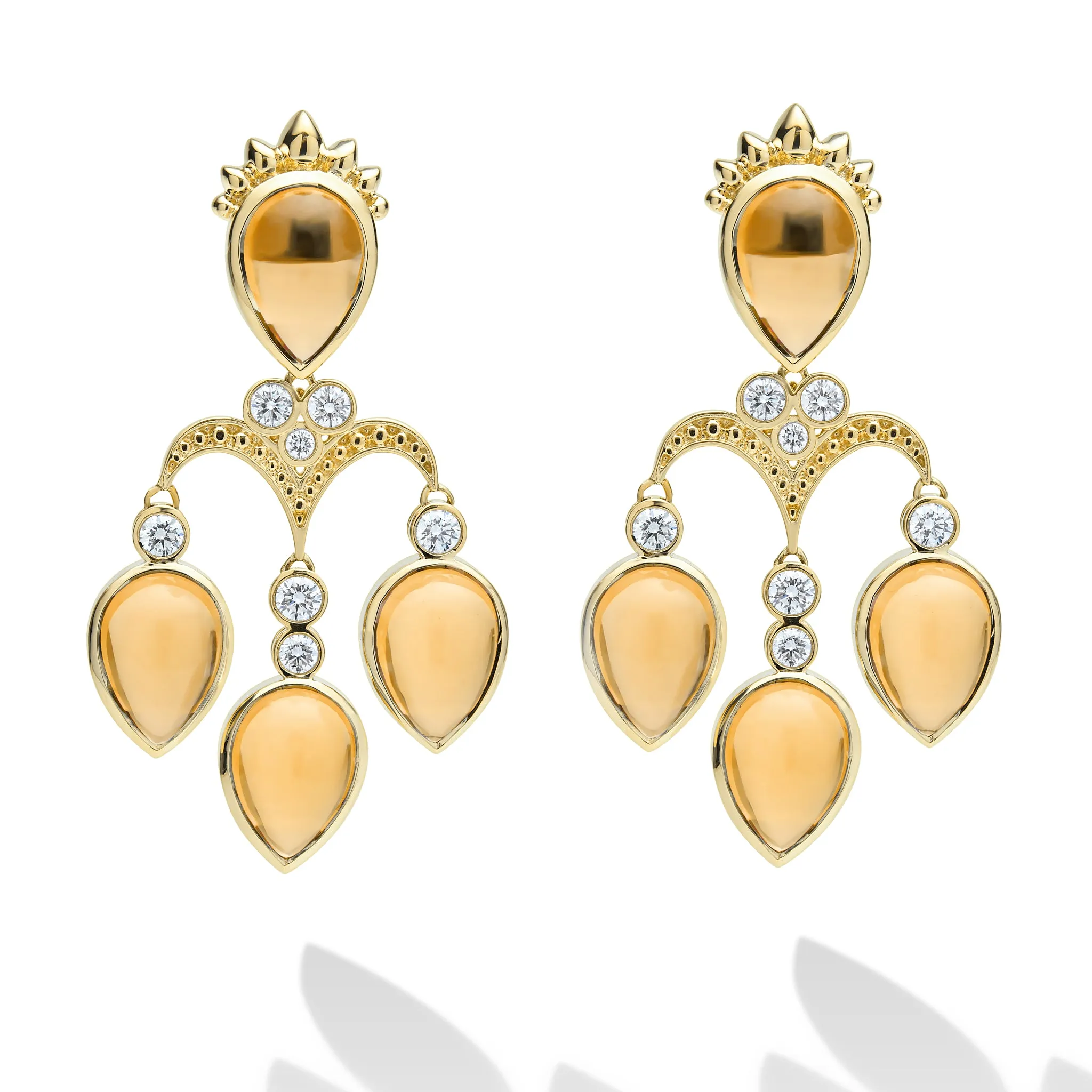 Caviar Gold 18K Gold Citrine and Diamond Drop Earrings sold by LAGOS product image thumbnail 2
