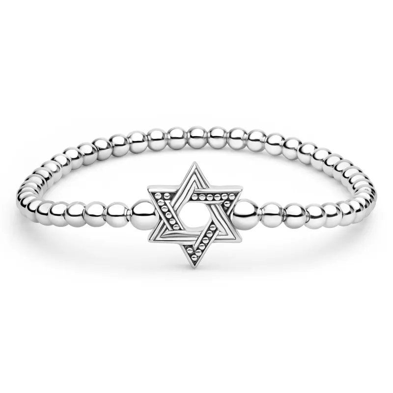 Signature Caviar Sterling Silver Star of David Stretch Bracelet sold by LAGOS