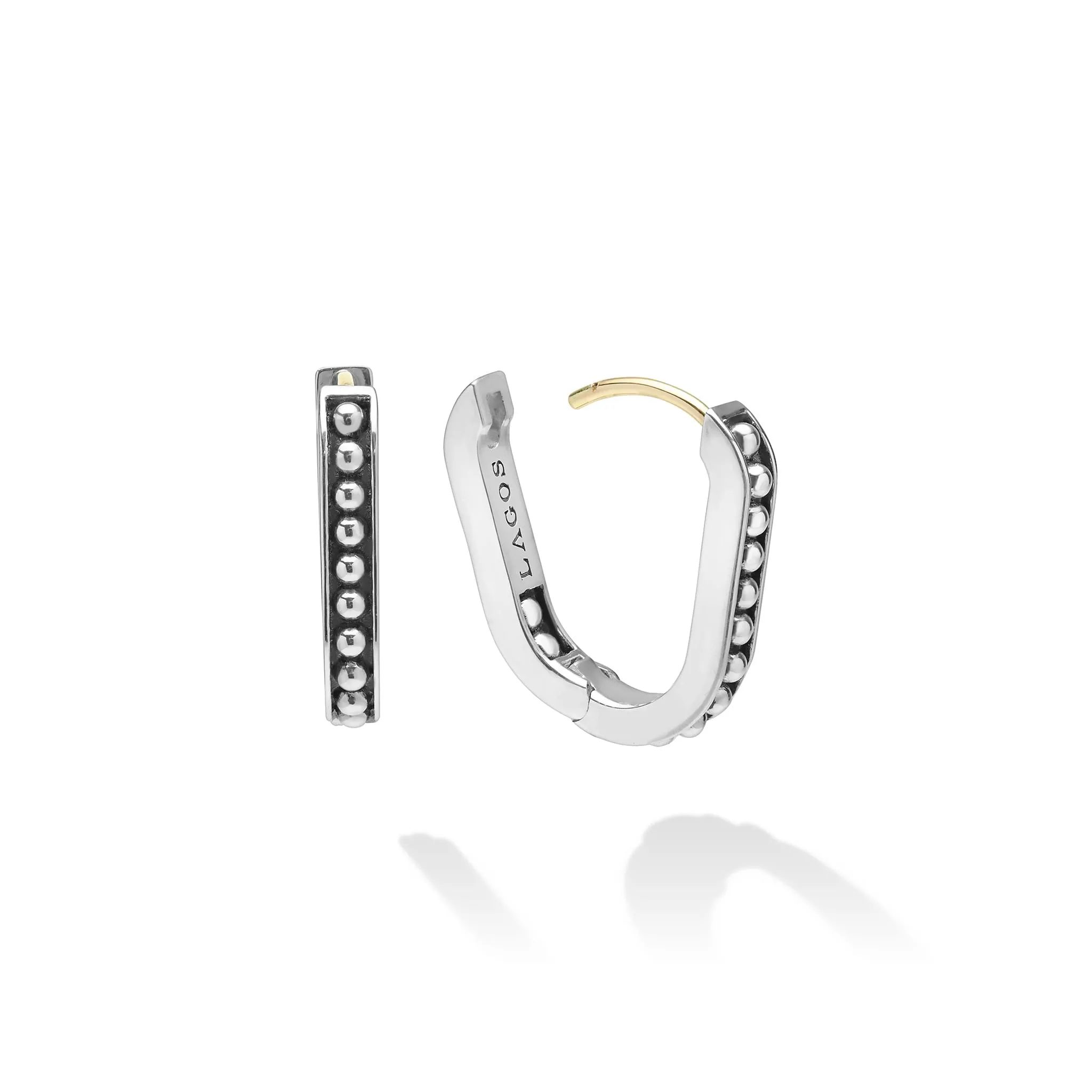 Signature Caviar Sterling Silver Caviar Beaded Huggie Earring sold by LAGOS product image thumbnail 3