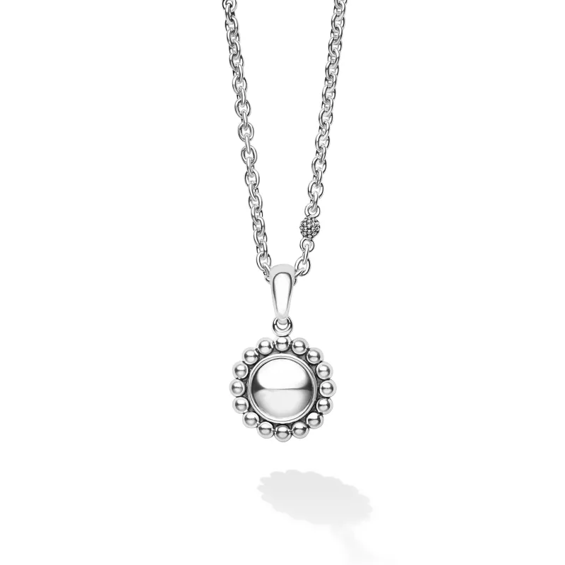 Signature Caviar Sterling Silver Circle Pendant Necklace sold by LAGOS