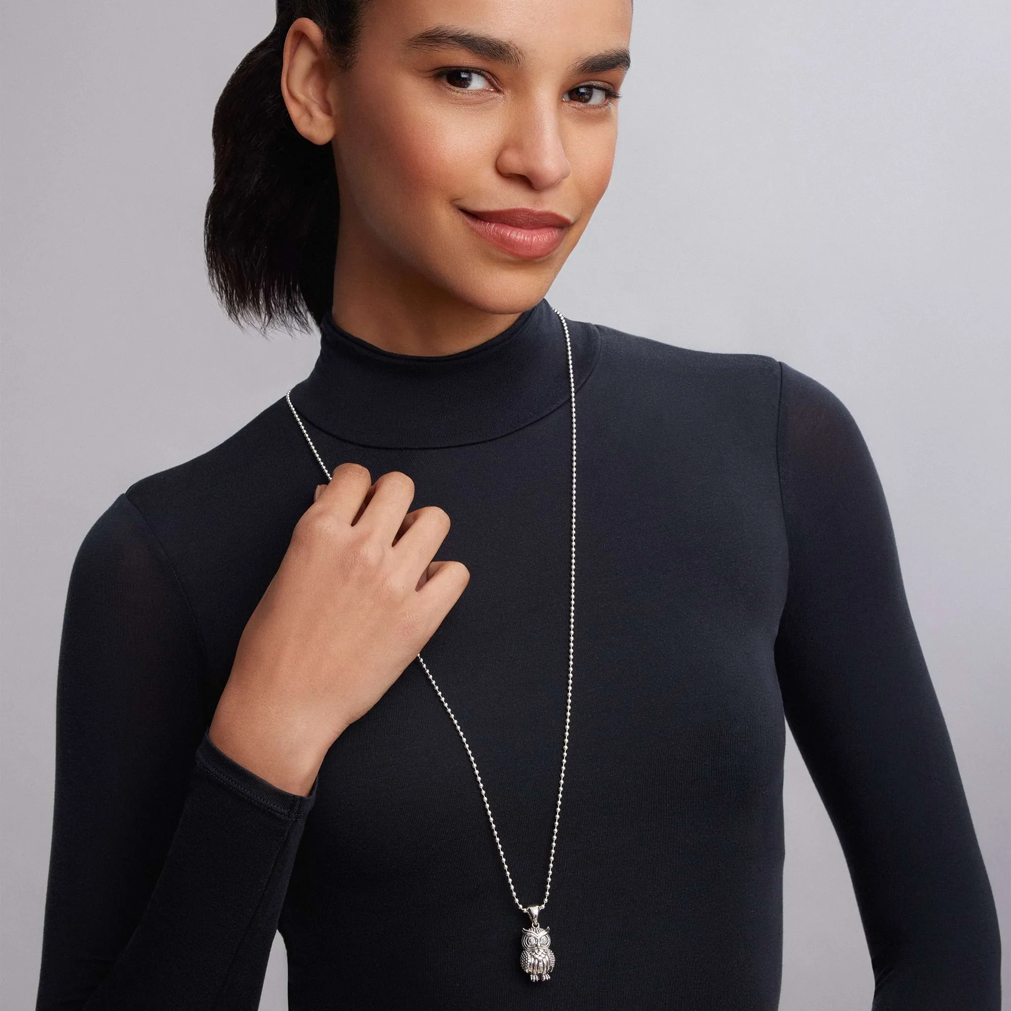 Rare Wonders Silver Owl Pendant Necklace sold by LAGOS product image thumbnail 2