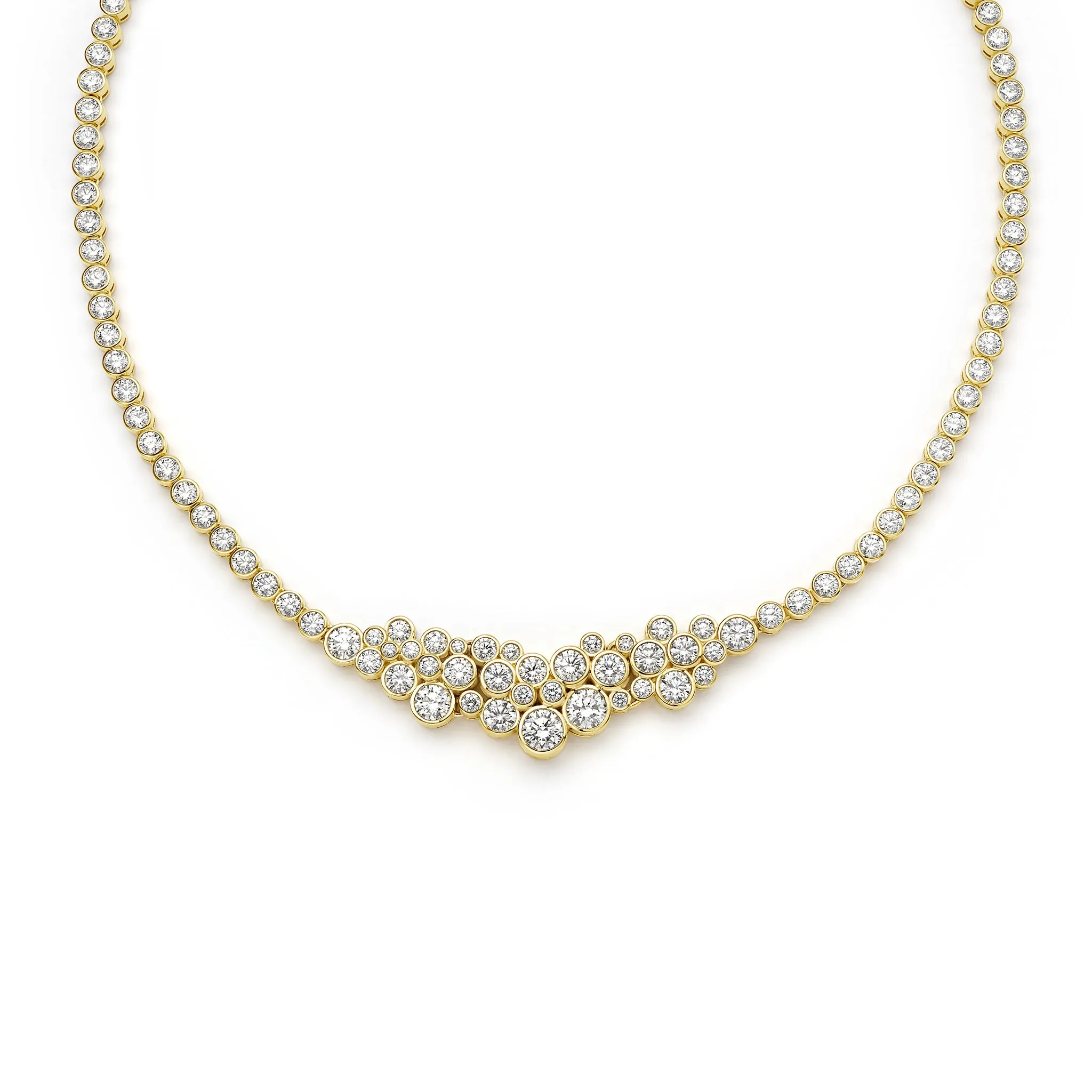 Fizz 18K Gold Cluster Diamond Statement Necklace (studio) sold by LAGOS