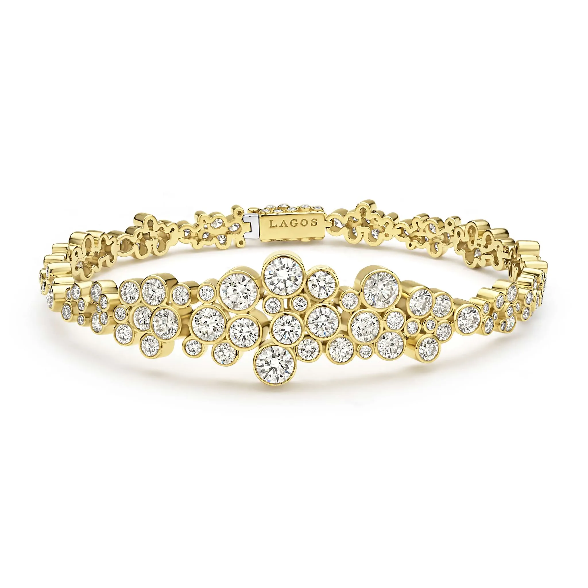 Fizz 18K Gold Cluster Diamond Statement Bracelet sold by LAGOS