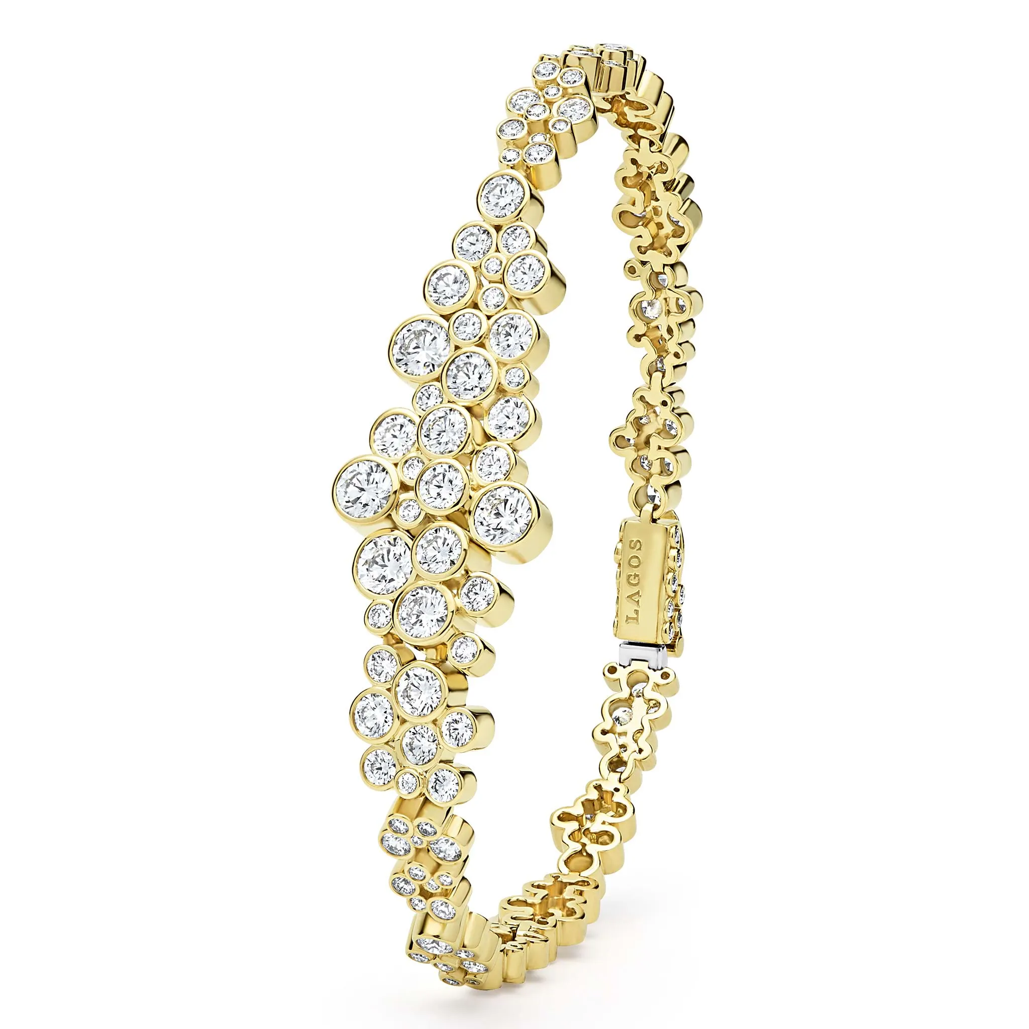 Fizz 18K Gold Cluster Diamond Statement Bracelet sold by LAGOS product image thumbnail 4