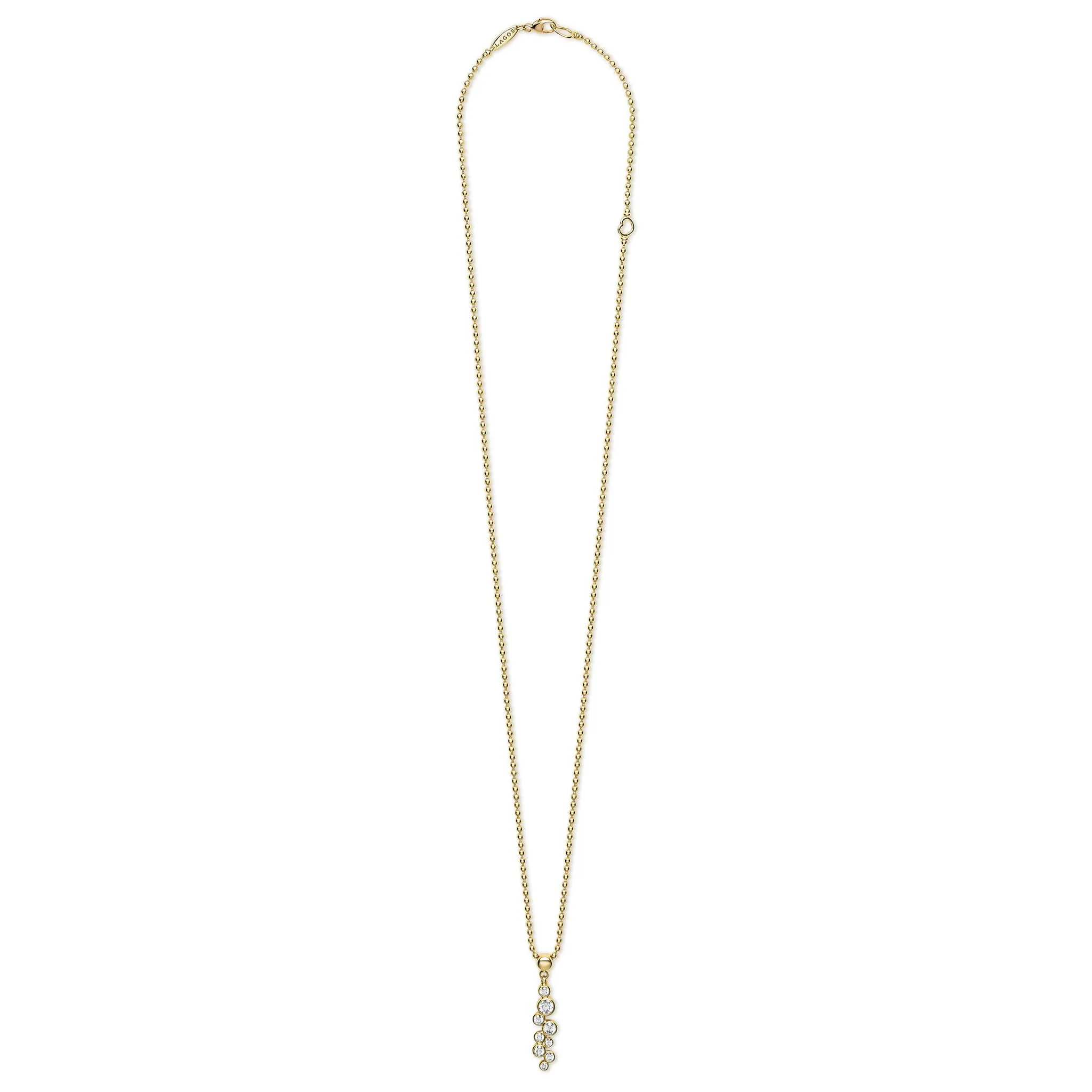 Fizz 18K Gold Nine Diamond Linear Necklace sold by LAGOS product image thumbnail 3