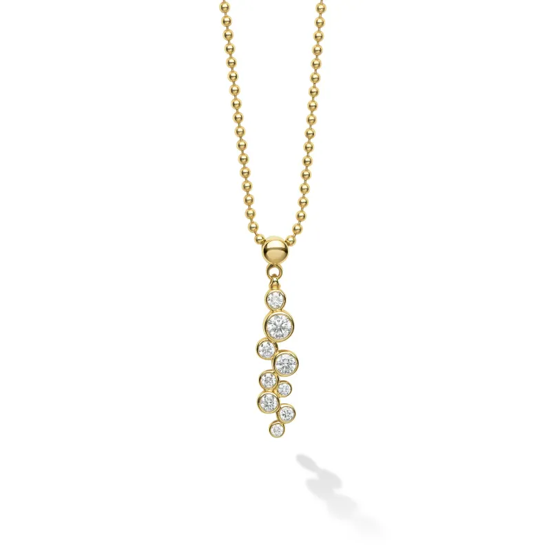 Fizz 18K Gold Nine Diamond Linear Necklace sold by LAGOS