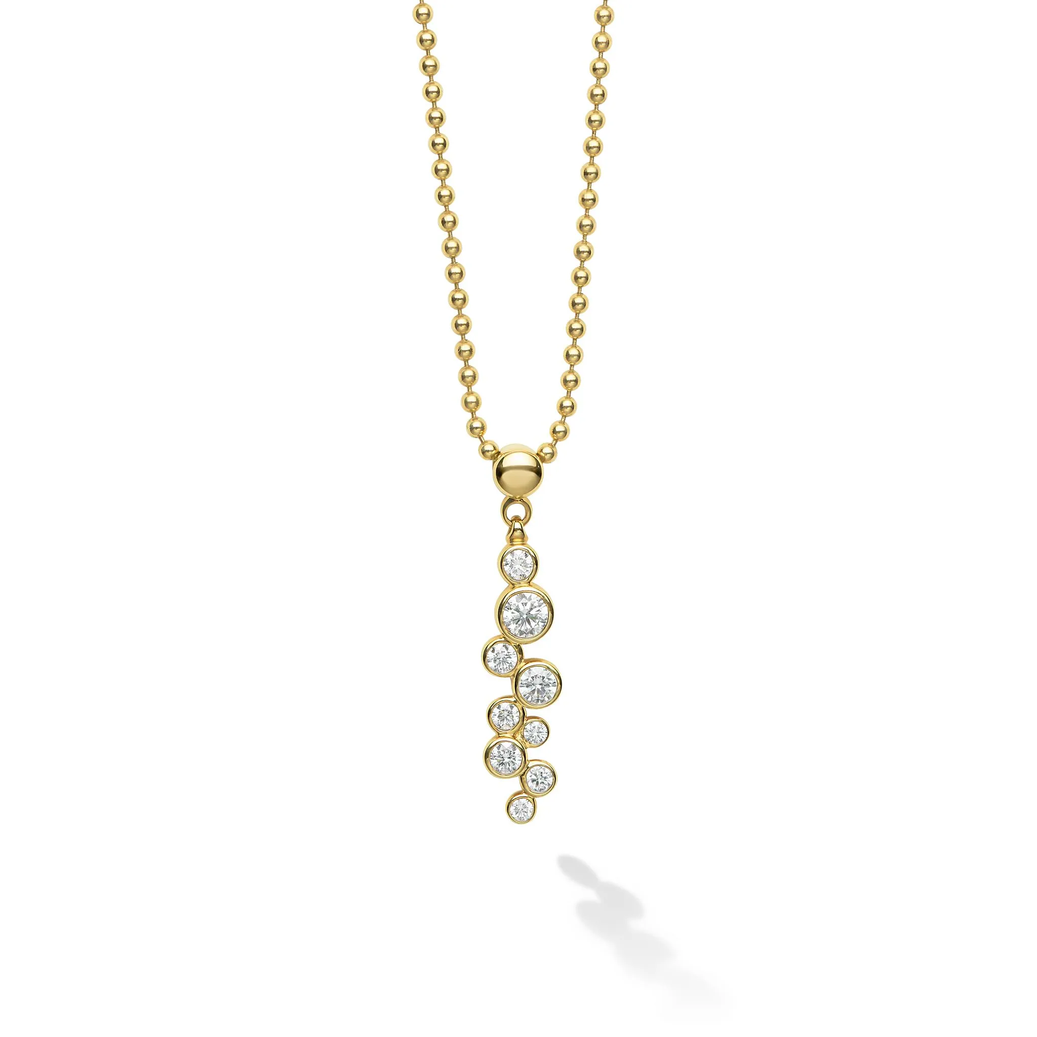 Fizz 18K Gold Nine Diamond Linear Necklace sold by LAGOS