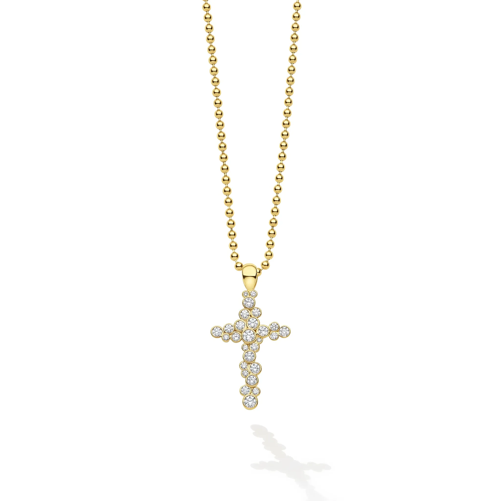 Fizz 18K Gold Diamond Cross Pendant Necklace sold by LAGOS