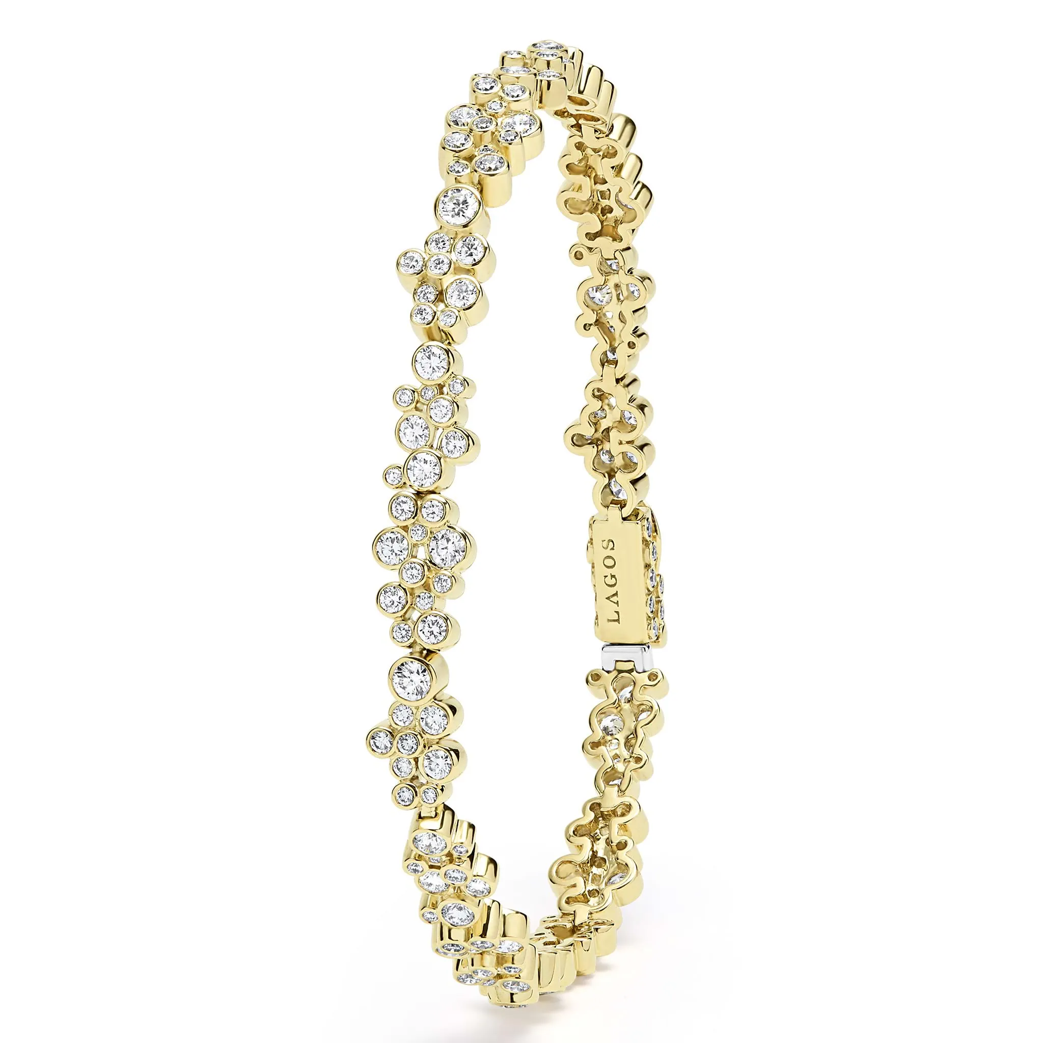 Fizz 18K Gold Cluster Diamond Tennis Bracelet sold by LAGOS product image thumbnail 5