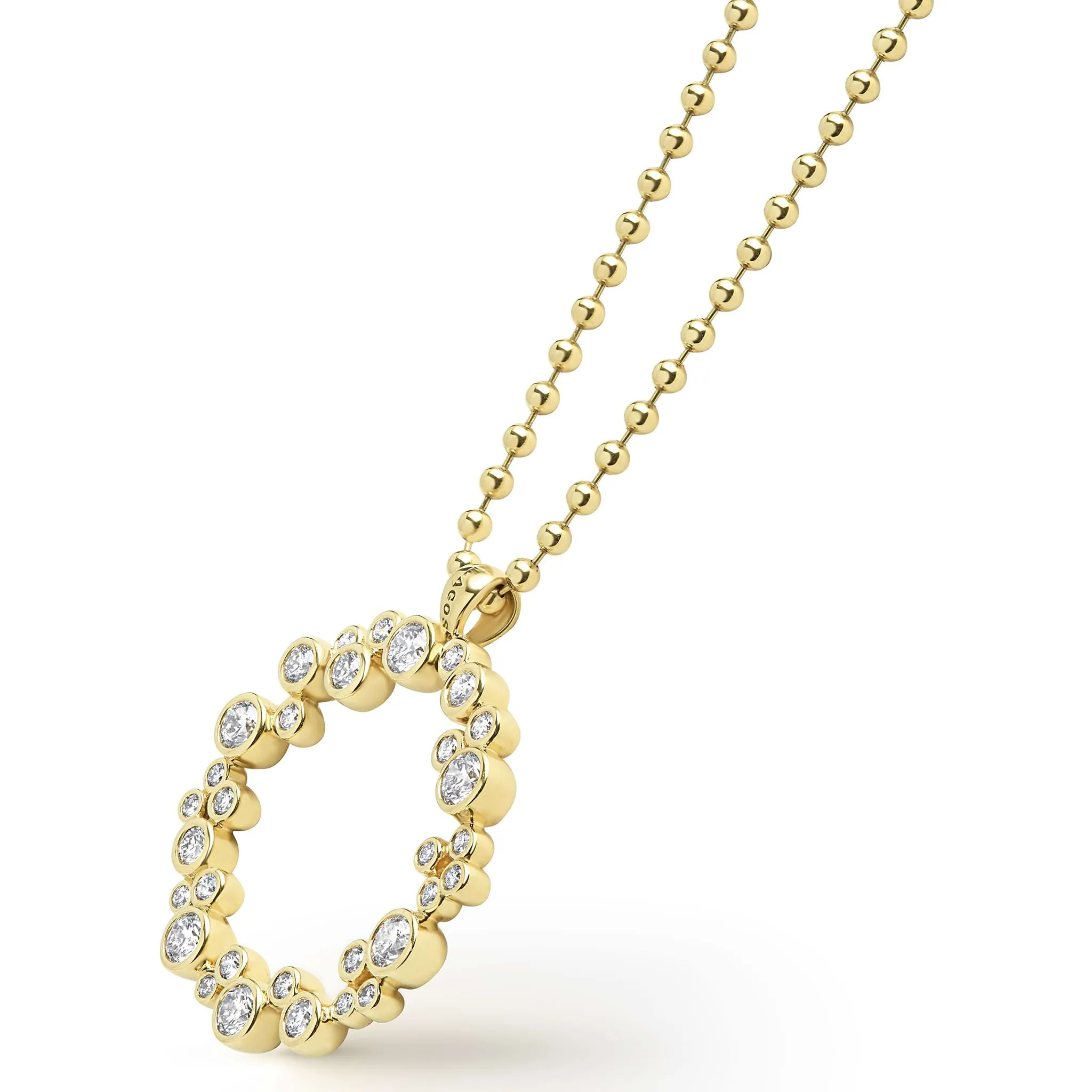 Fizz 18K Gold Diamond Large Circle Pendant Necklace sold by LAGOS product image thumbnail 3