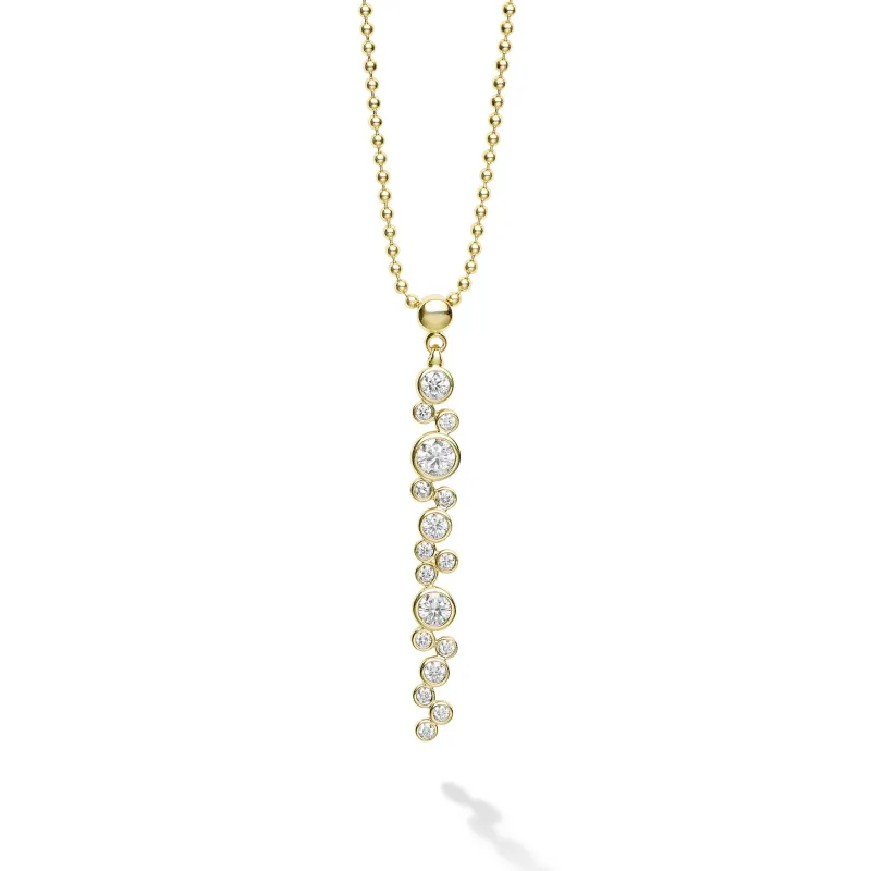 Fizz 18K Gold Seventeen Diamond Linear Necklace sold by LAGOS